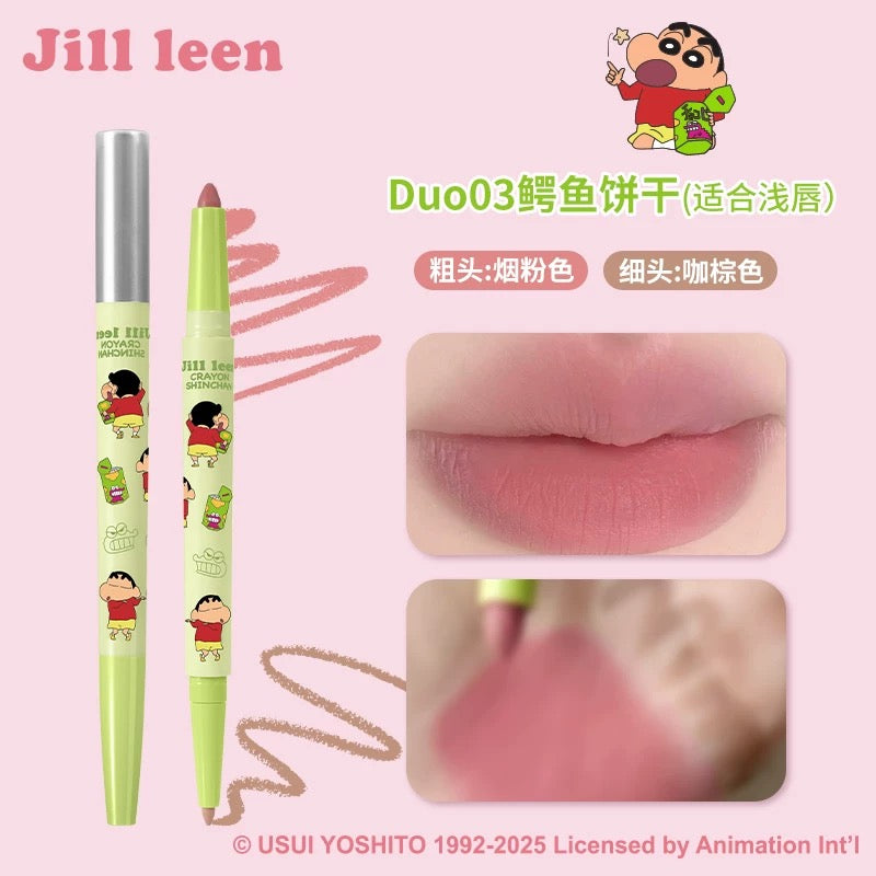 JILL LEEN × Crayon Shinchan Dual-Ended Lip Liner Pencil 0.9g+0.2g 玖丽×蜡笔小新联名款双头唇线笔