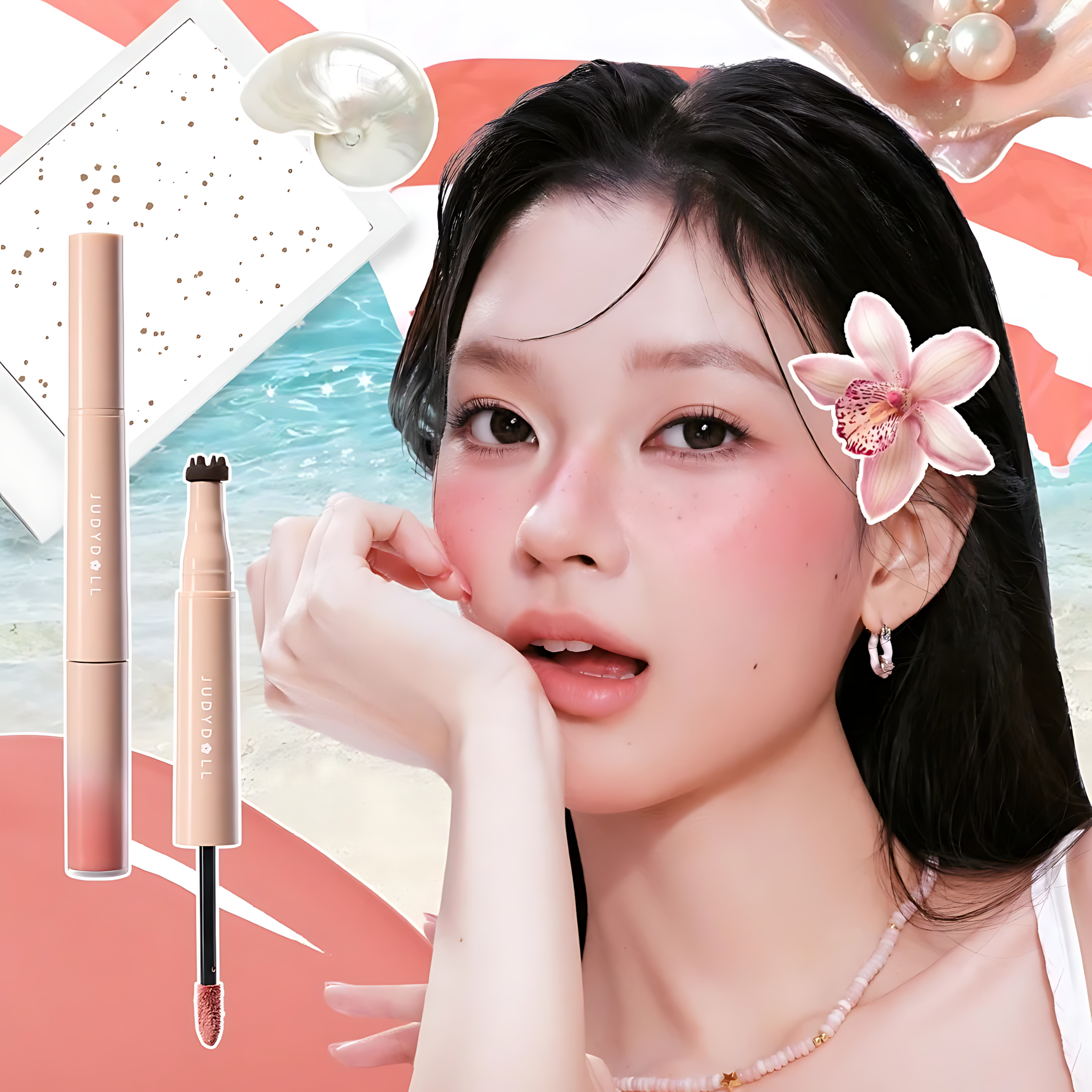 JUDYDOLL Freckle & Blush Duo 1g+3.1g 橘朵雀斑腮红笔