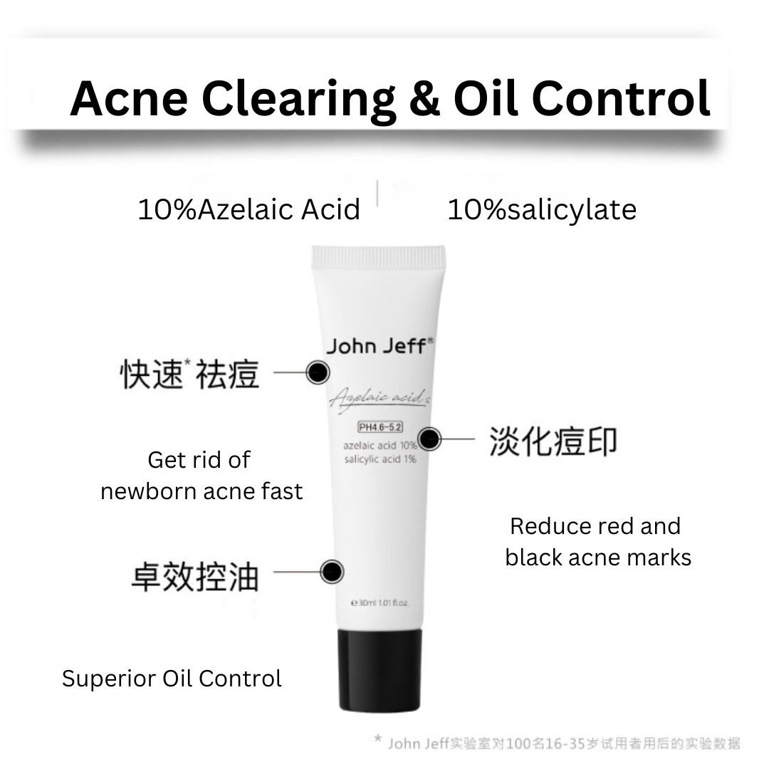John Jeff 10%/15%/20%  Azelaic Acid Cream Acne 壬二酸祛痘乳15ml/30ml