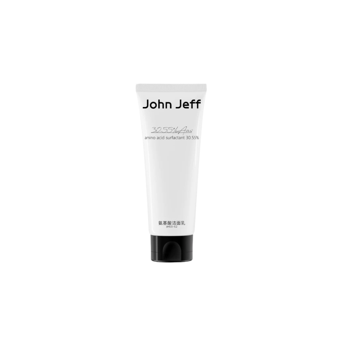 John Jeff 30.55% Amino Acid Facial Cleanser Deep Clean Pore Removable Non-Waterproof Base Makeup 氨基酸洁面乳100g