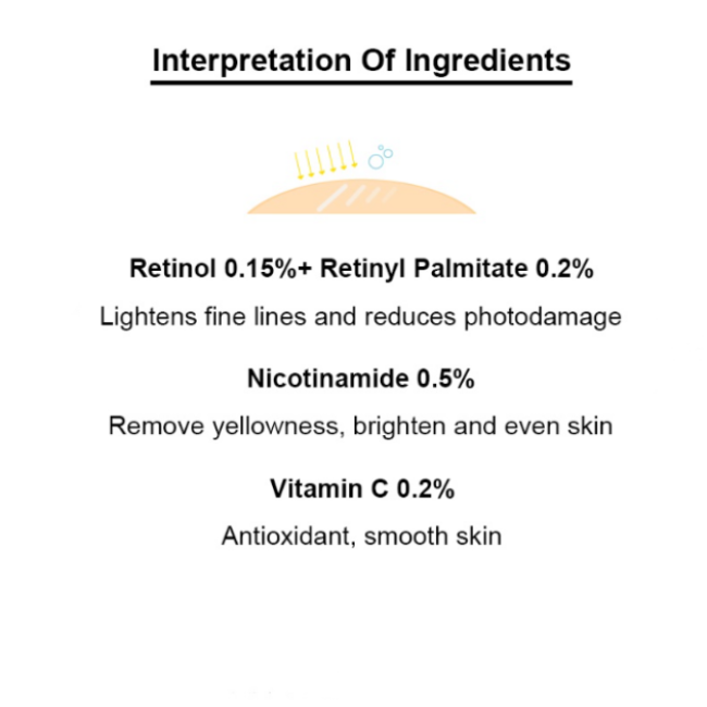 John Jeff Retinol 0.15% (Vitamin A) Facial Moisturizer Cream 30ml,Anti-wrinkle Face Cream Firming Anti-aging Fade Fine Lines维A醇精华乳