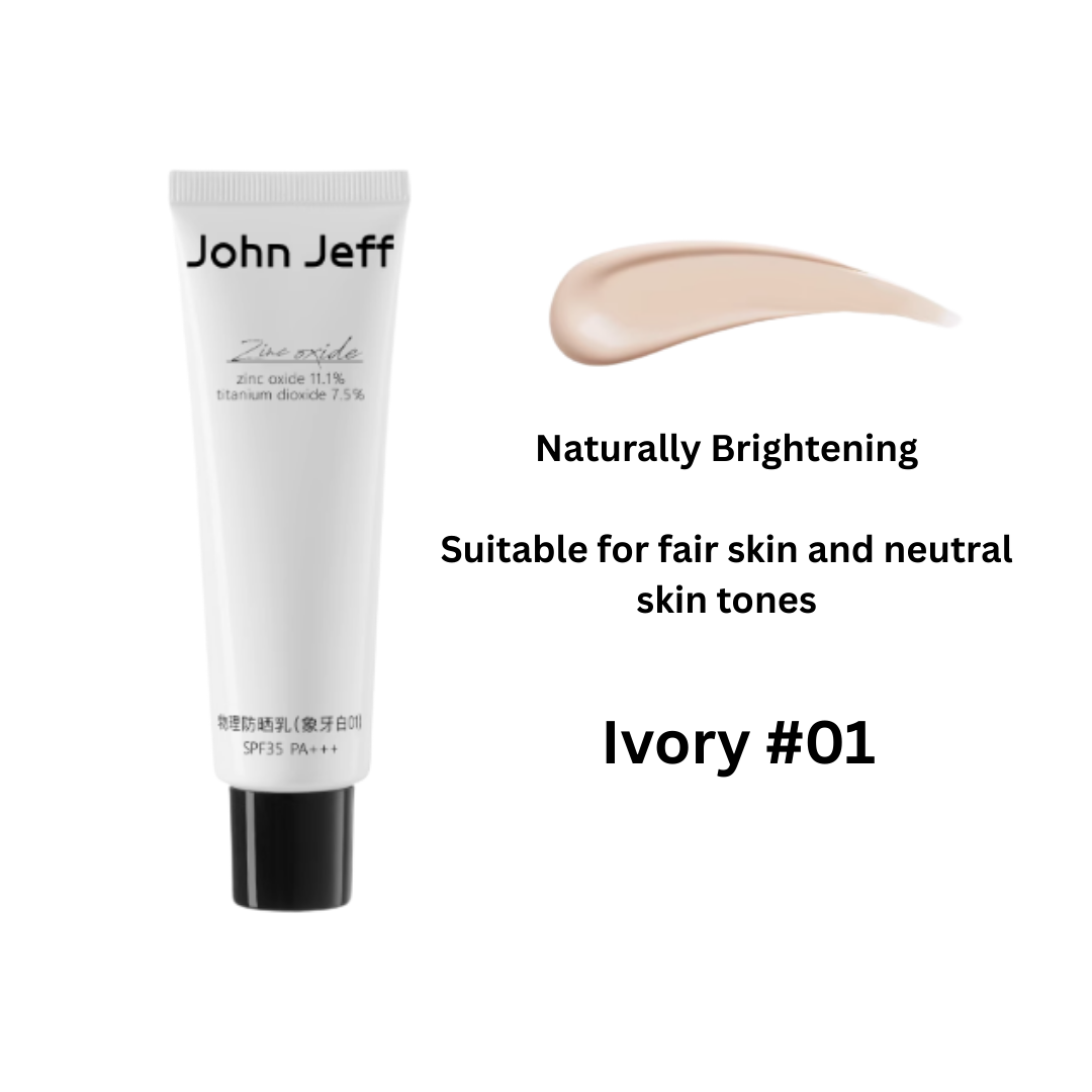 John Jeff Physical Sunscreen SPF35 PA+++ 约翰杰夫纯物理防晒霜 25/50g