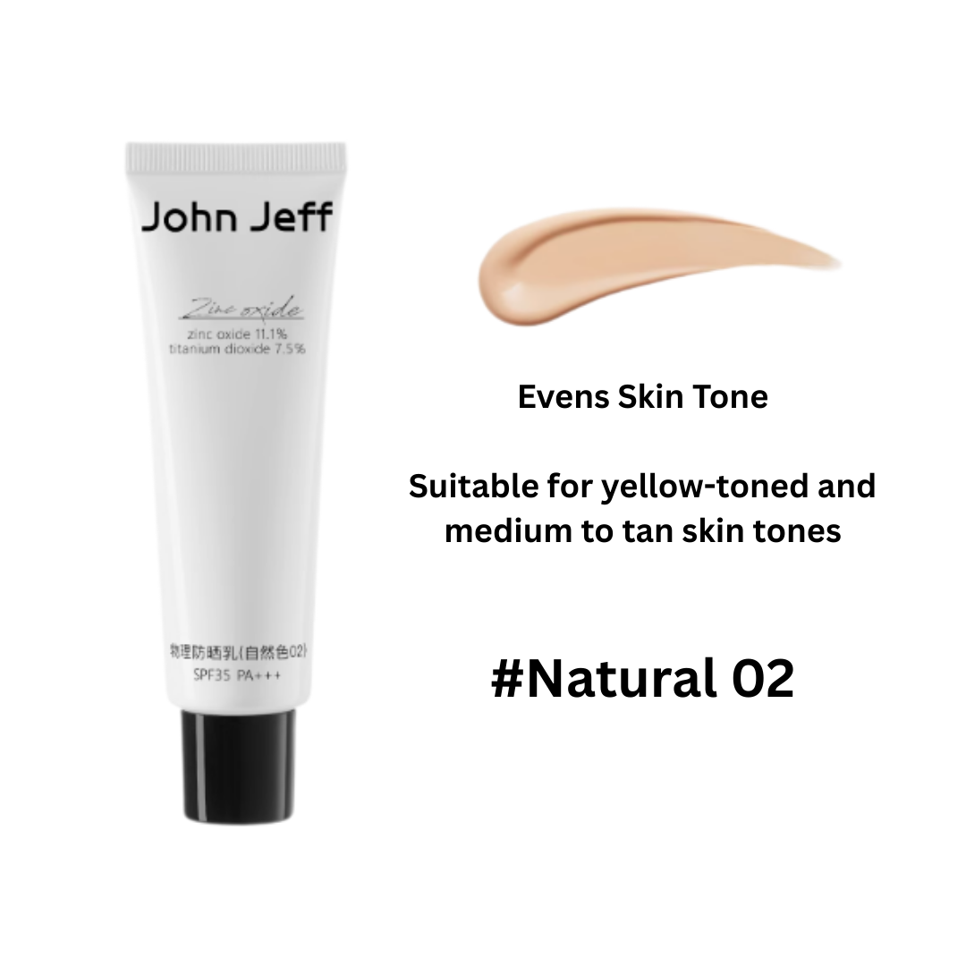 John Jeff Physical Sunscreen SPF35 PA+++ 约翰杰夫纯物理防晒霜 25/50g