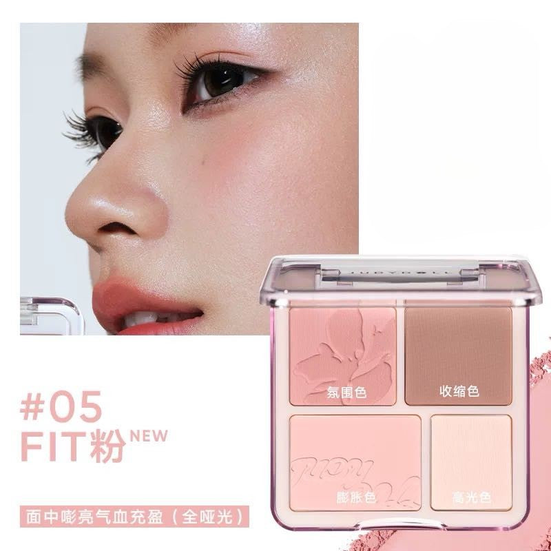 Judydoll Natural Matte Blush & Highlighter Palette 9g 橘朵自然哑光腮红高光盘