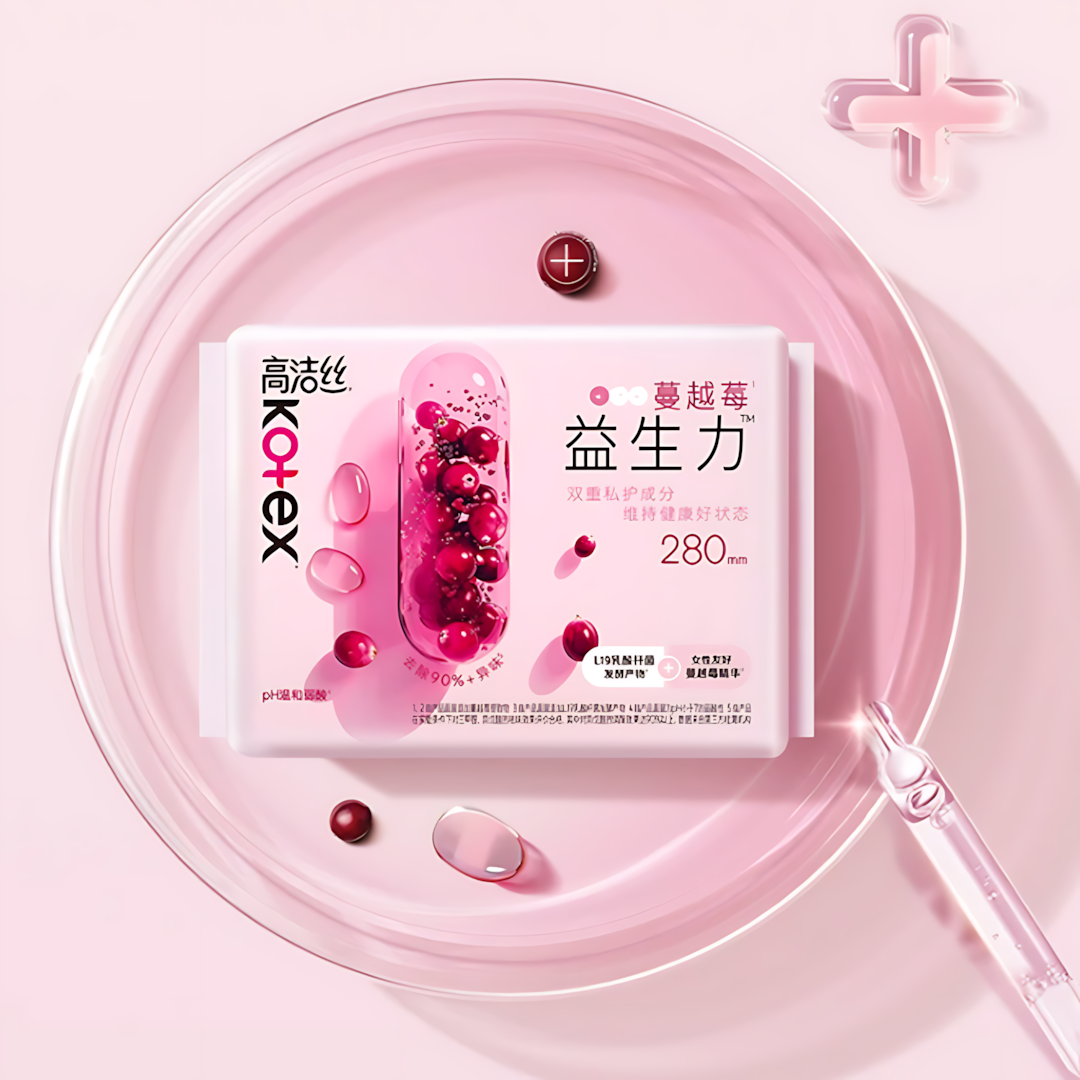 Kotex Cranberry Probiotic Series Sanitary Pads 240mm/280mm/420mm (Day&Night) 高洁丝蔓越莓益生菌系列日夜用卫生巾