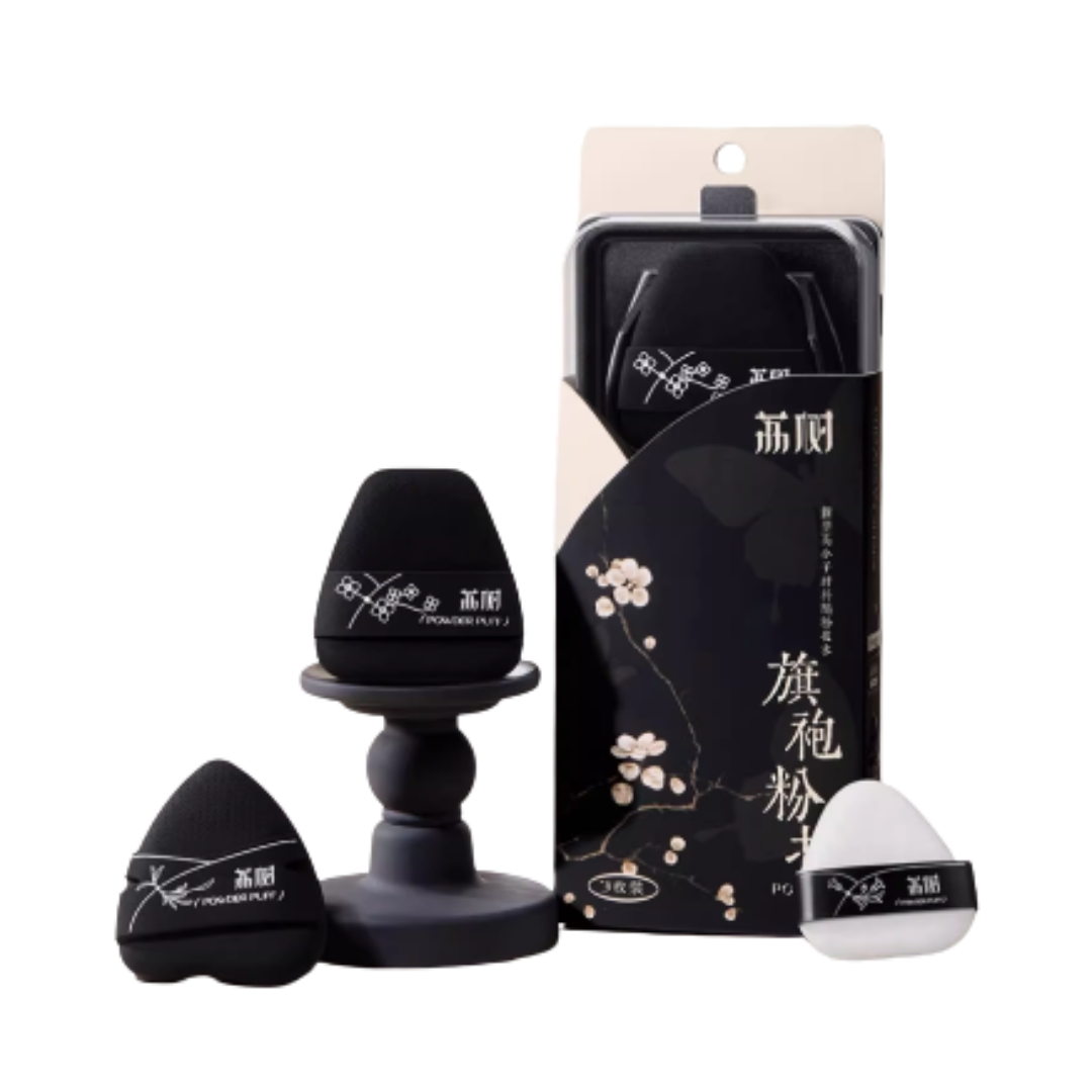 LISHU Cheongsam Powder Puff 3pcs/box 荔树旗袍粉扑 | CuteHart