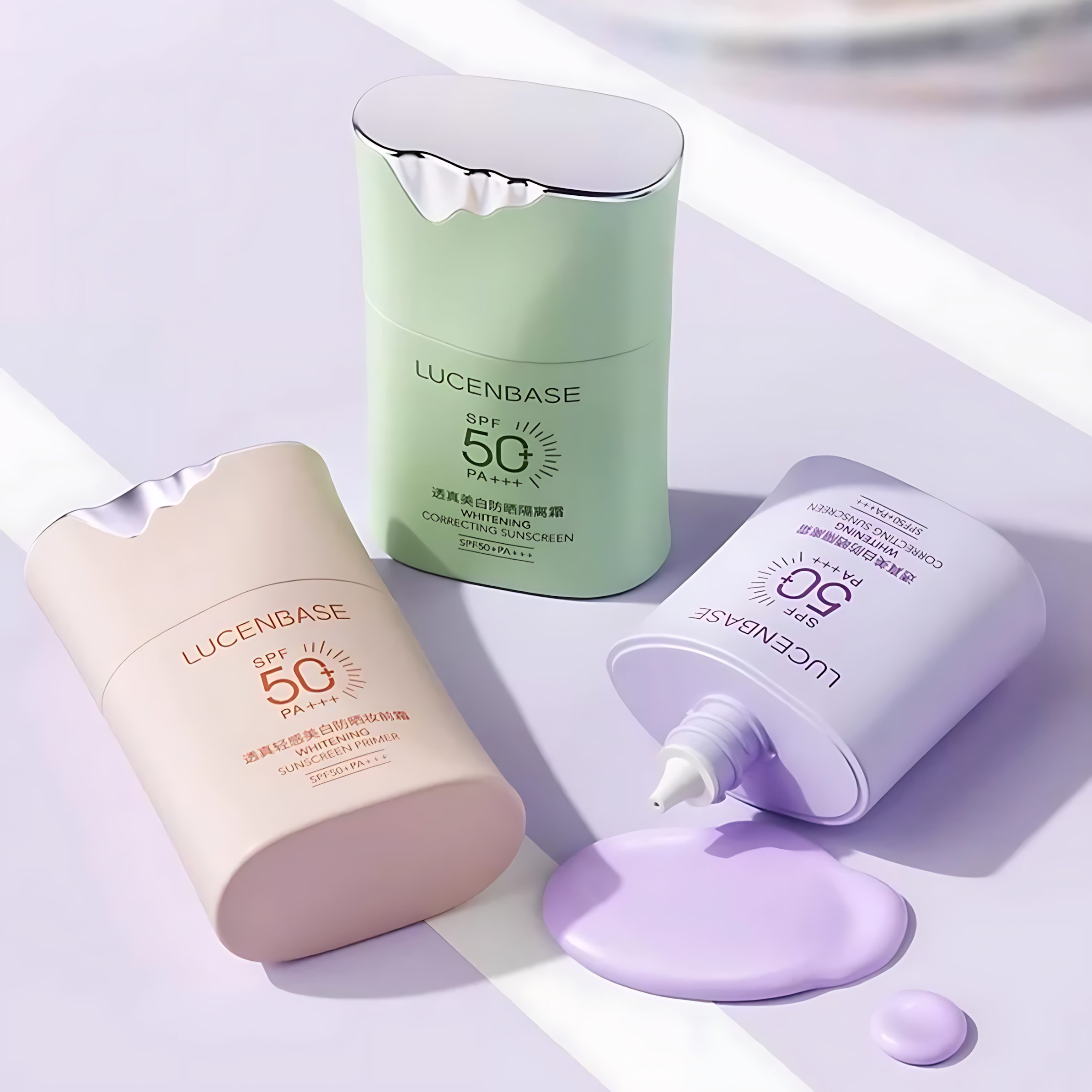 LUCENBASE Whitening Correcting Sunscreen SPF50+PA+++ 50g 透真美白防晒隔离霜