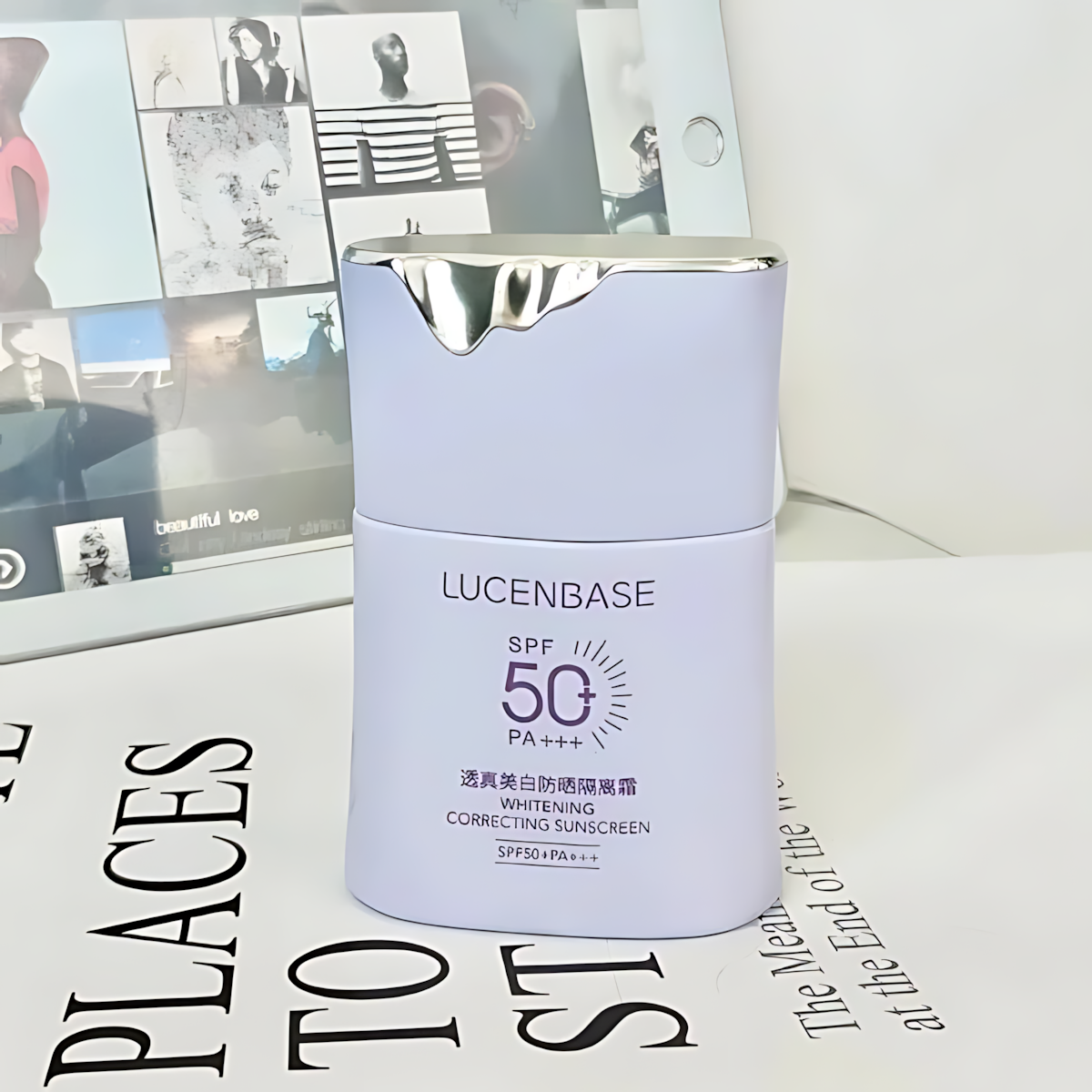LUCENBASE Whitening Correcting Sunscreen SPF50+PA+++ 50g 透真美白防晒隔离霜