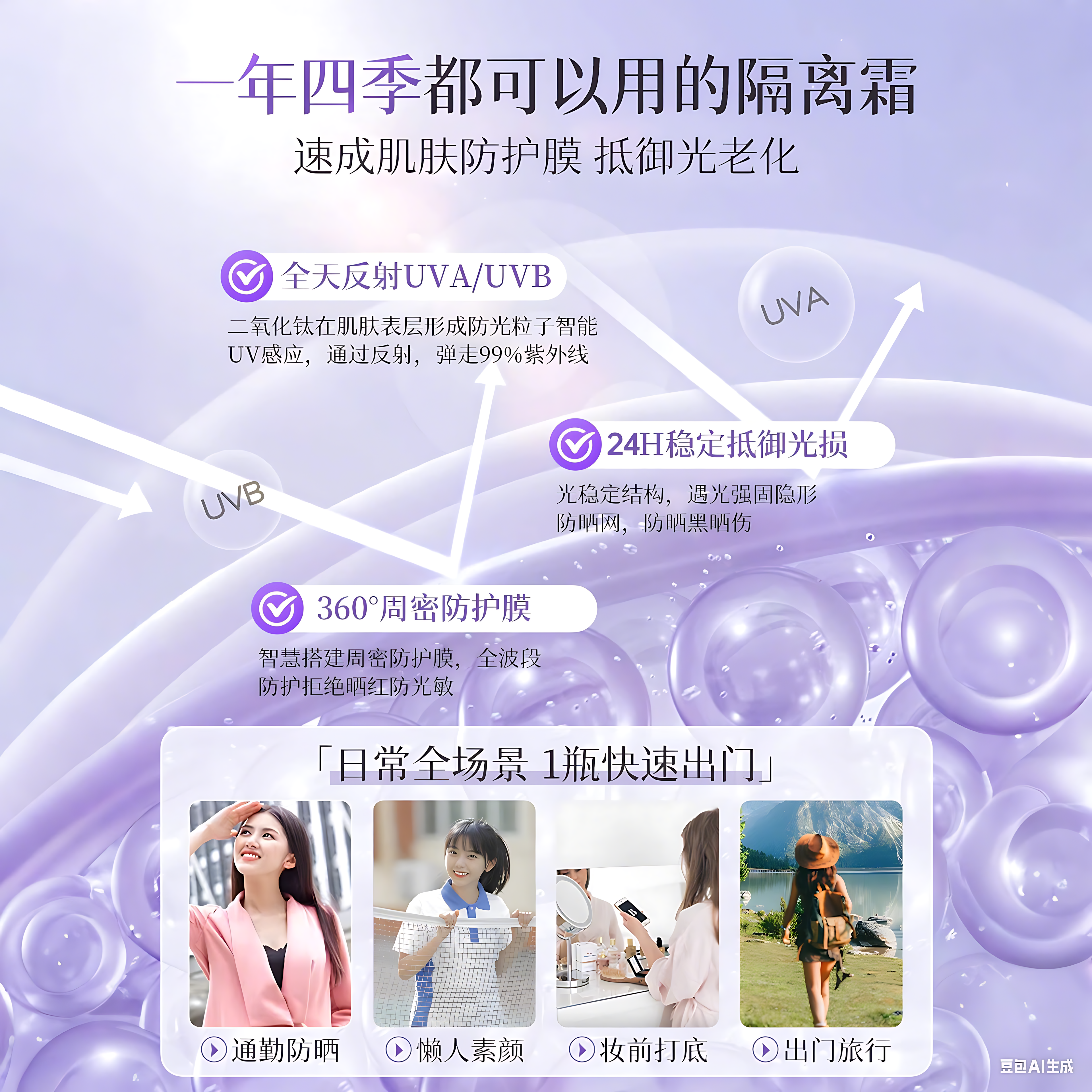 LUCENBASE Whitening Correcting Sunscreen SPF50+PA+++ 50g 透真美白防晒隔离霜