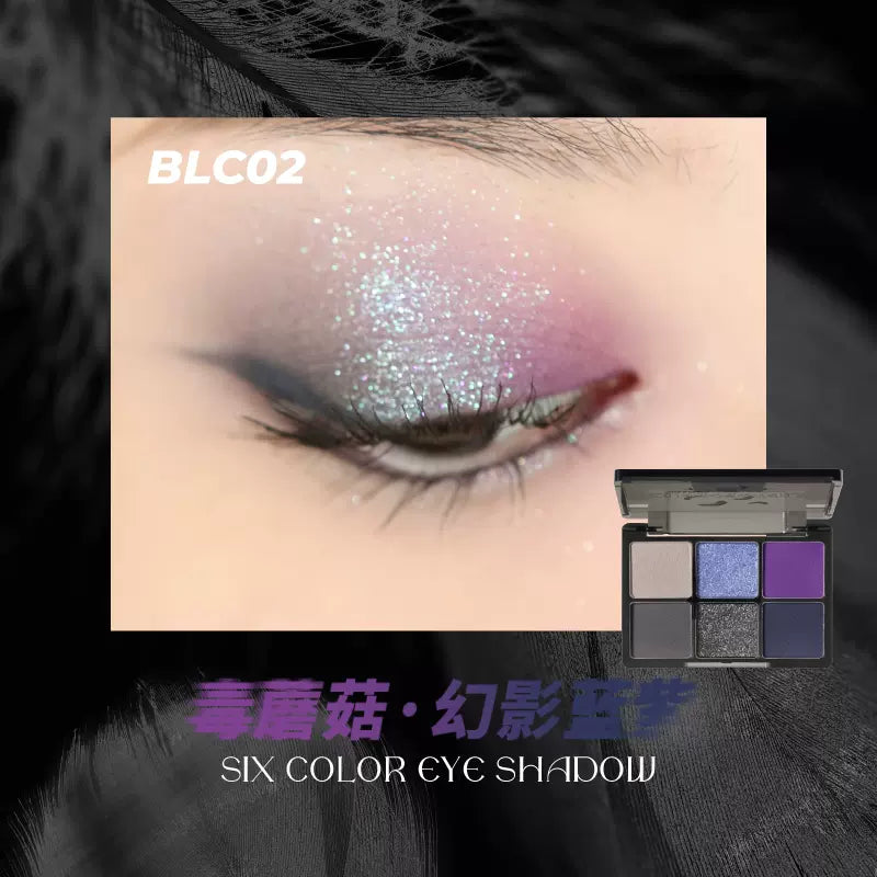 Leemember Black Feather Series Six-Color Eyeshadow Palette 9g 荔萌黑羽毛系列六色眼影