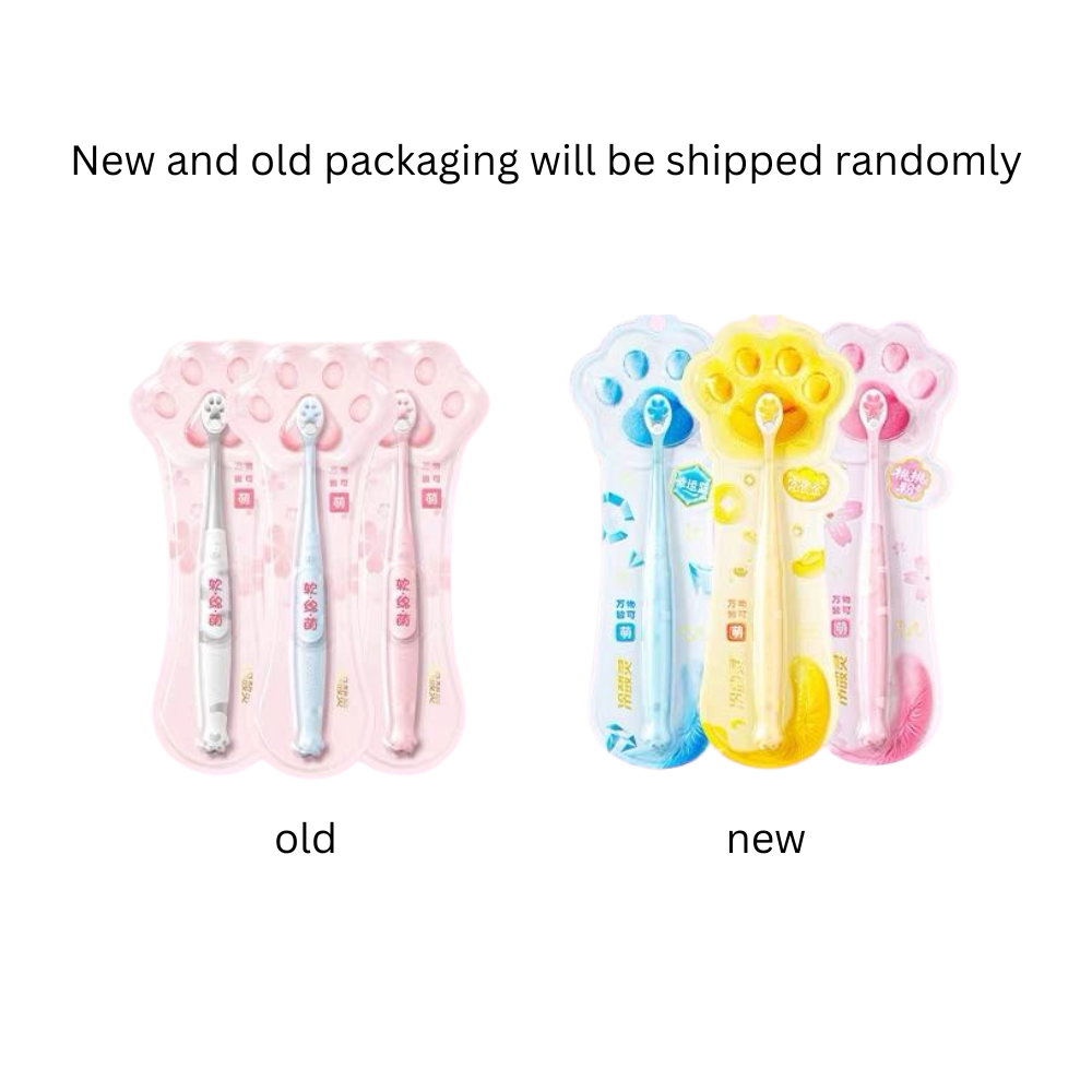 Lesening Everything Cute Cat Paw Soft Bristle Toothbrush 3pcs 冷酸灵万物皆可萌猫爪软毛牙刷