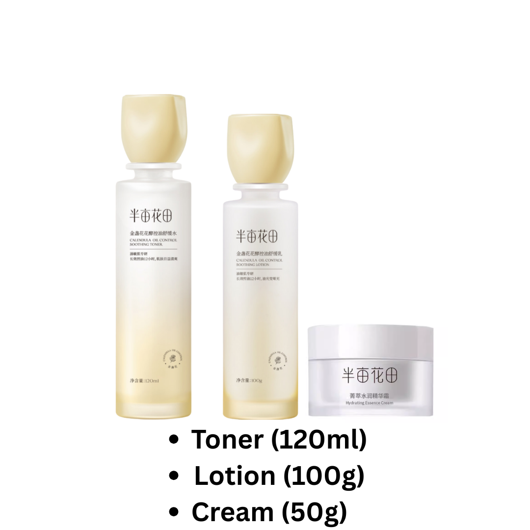 Little Dream Garden Calendula Flower Enzyme Oil-Control Skincare Set 半亩花田金盏花花酵控油护肤品套装
