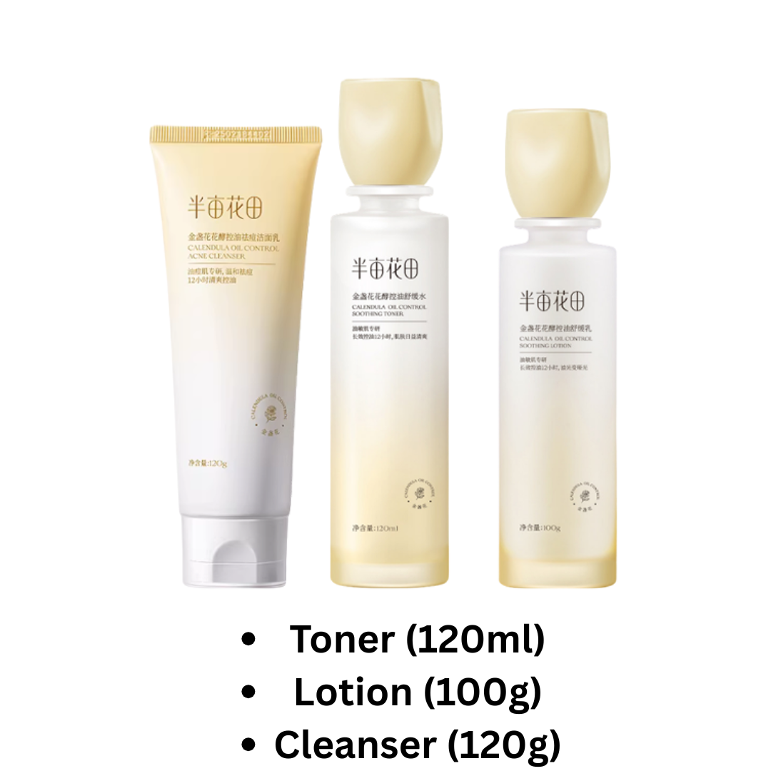 Little Dream Garden Calendula Flower Enzyme Oil-Control Skincare Set 半亩花田金盏花花酵控油护肤品套装