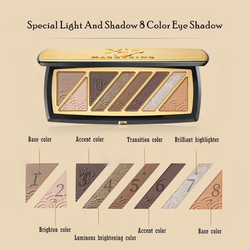 MAOGEPING Light Shadow 3D Nude Charm Eyeshadow Palette 16g 毛戈平立体裸装魅眼盘