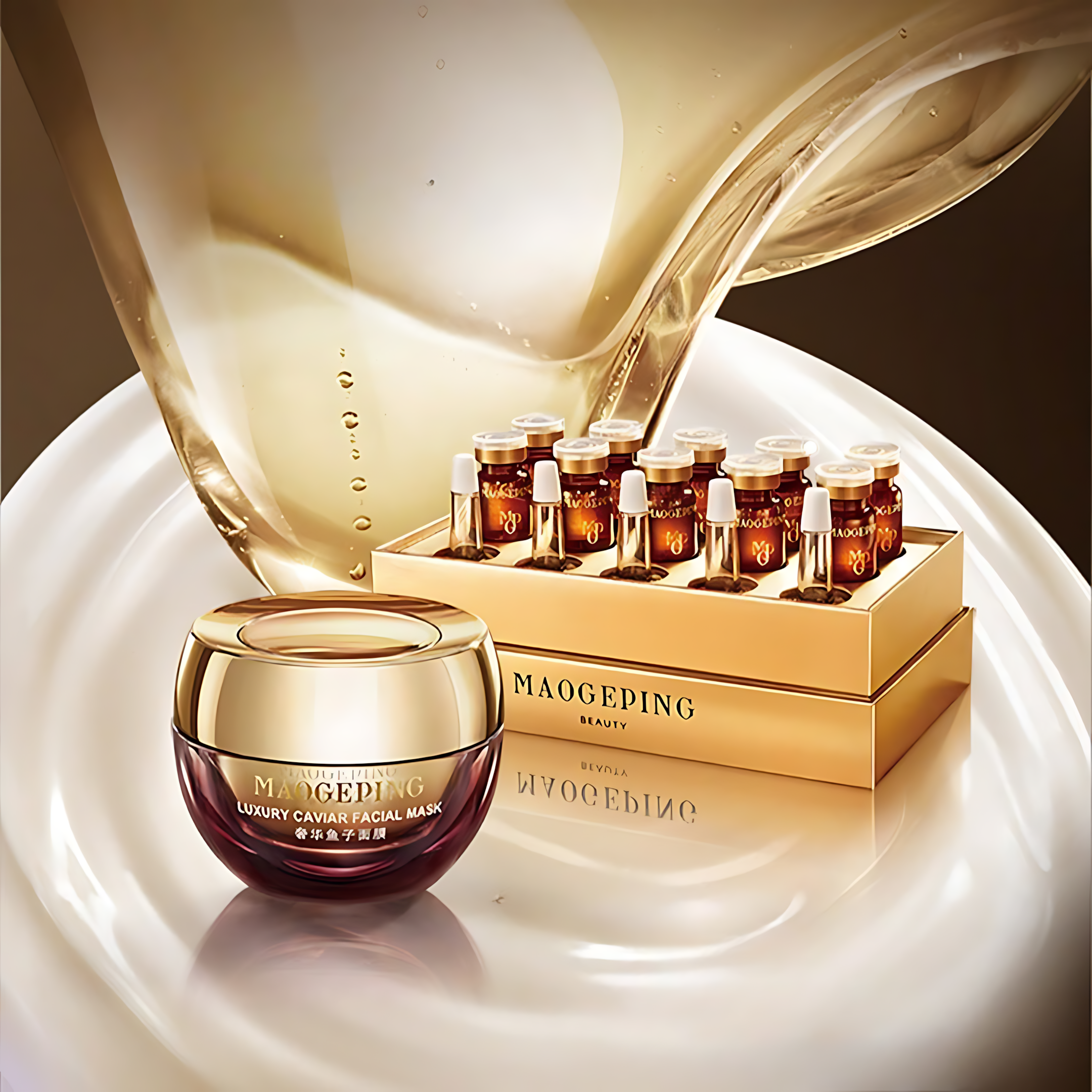 MAOGEPING Luxury Caviar Multi-Functional Ampoule Essence 5ml*6pcs/box 毛戈平奢华鱼子多效安瓶精华液