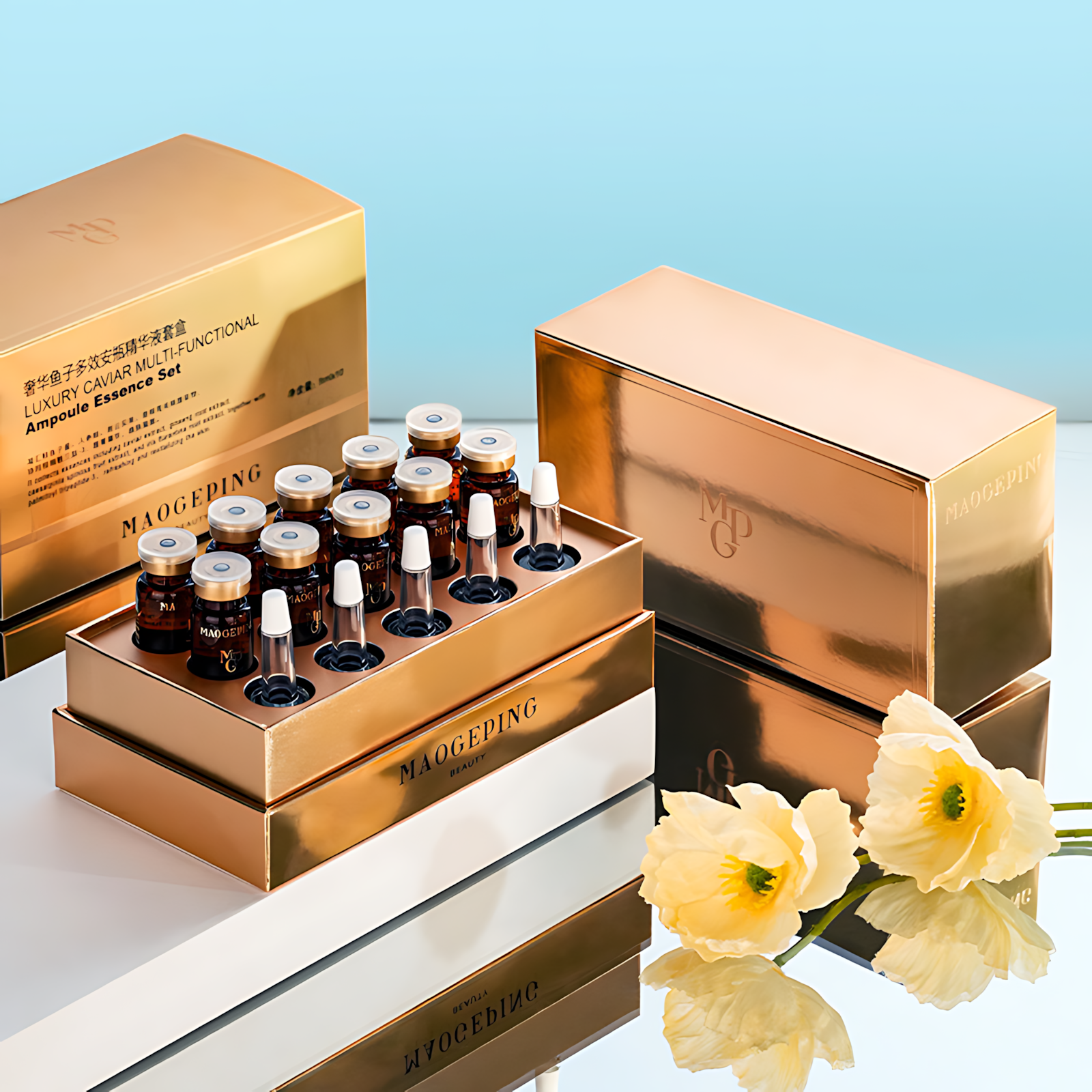 MAOGEPING Luxury Caviar Multi-Functional Ampoule Essence 5ml*6pcs/box 毛戈平奢华鱼子多效安瓶精华液