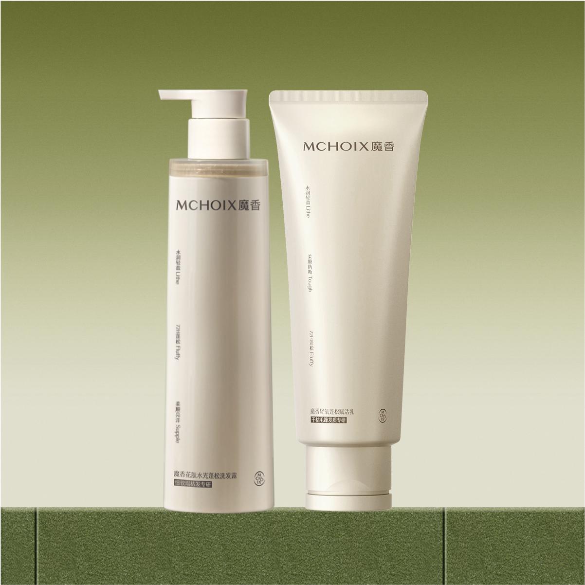 MCHOIX Water Fluffy Shampoo/Conditioner 300g/200ml 魔香花肽水光蓬松洗发露/护发素