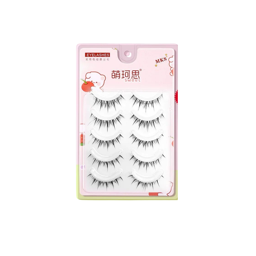 MKS Natural Airedale terrier False Eyelash One Piece Little Devil 萌珂思自然透明梗假睫毛一片式小恶魔