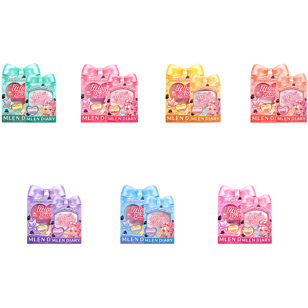 MLEN DIARY Double Eyelid Stickers Tool Kit 1box 米兰日记蝴蝶结系列隐形美目贴