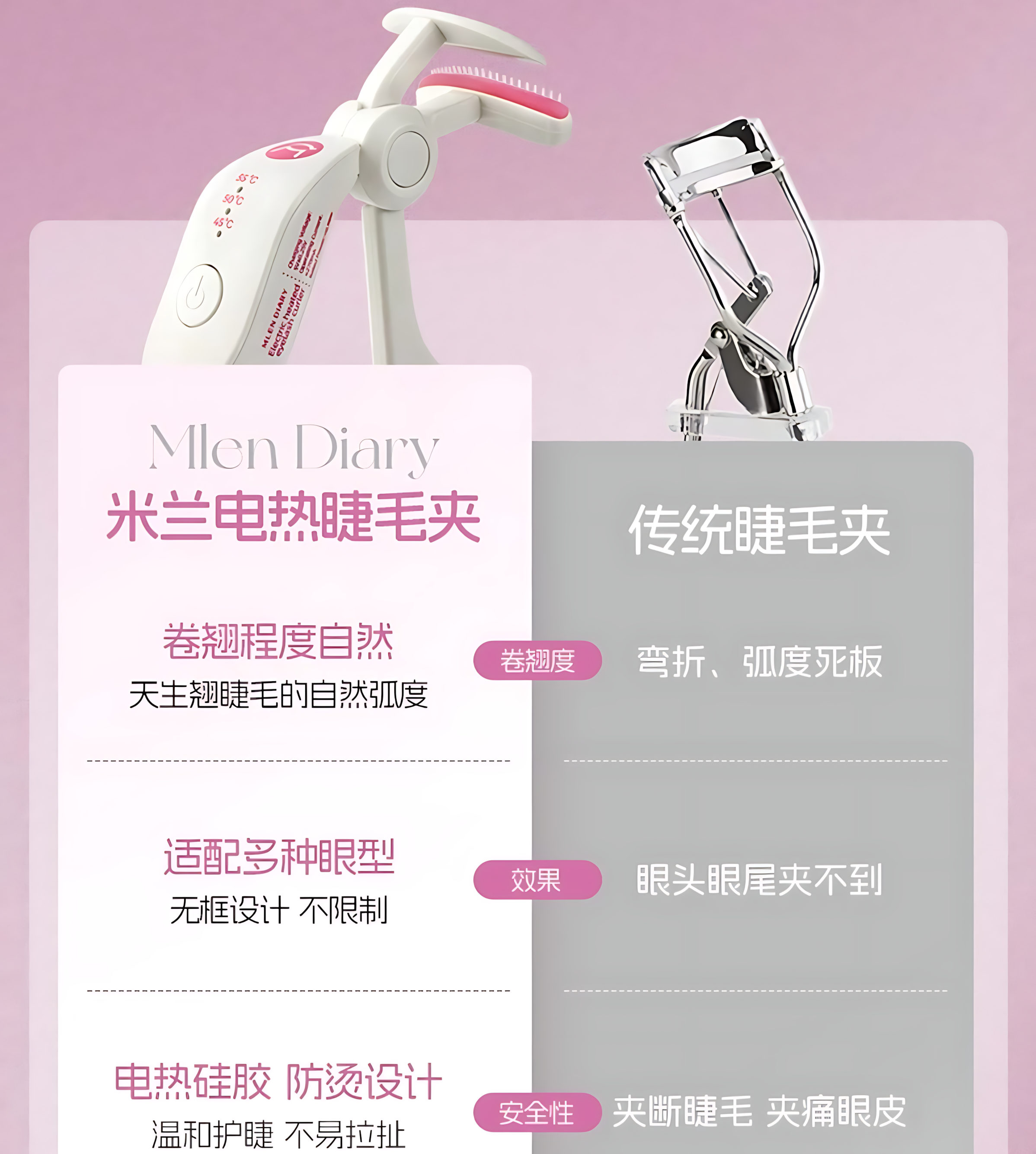 MLEN DIARY Heated Eyelash Curler 米兰日记电热睫毛夹