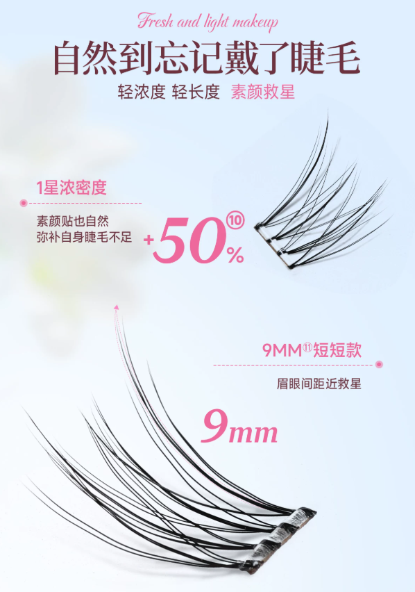 MR.WISH Cherry Blossom Limited Edition Glue-Free/Glue-On False Eyelashes 1box 心愿先生樱花限定免胶/胶水假睫毛