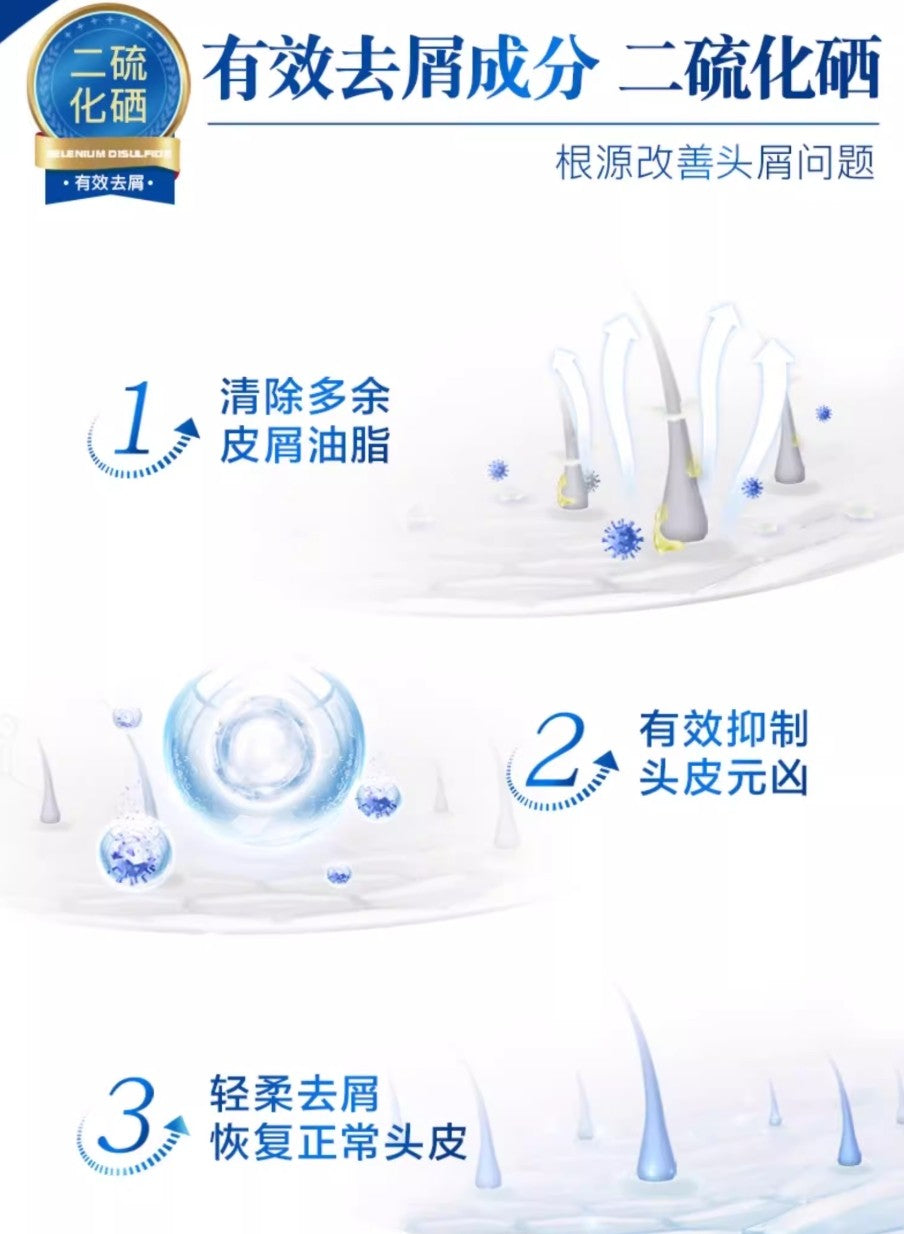 Tiktok/Douyin Hot Mentholatum Selsun Blue Anti-Dandruff Shampoo 200ml【Tiktok抖音爆款】曼秀雷敦潇洒去屑洗发水