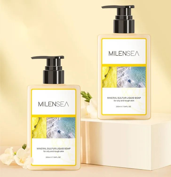Milensea Mineral Sulphur Liquid Soap 200ml 米蓝希硫磺除螨液体皂