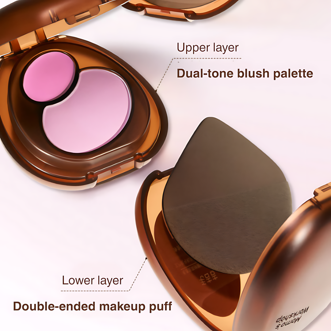 Momo's Workshop Dual-Color Blush Palette 1.4g+3.8g 毛吉吉双拼腮红盘