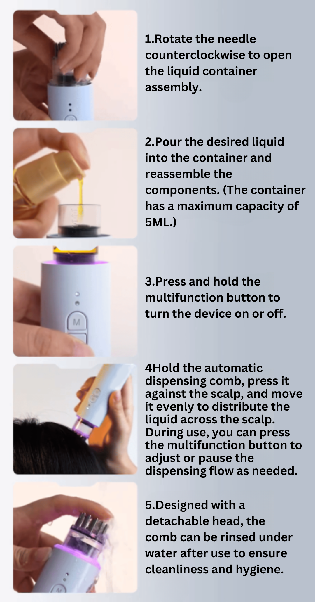 Mriya Automatic Liquid Dispensing Scalp Applicator Comb 麦蕊雅自动导液头皮上药梳 ...
