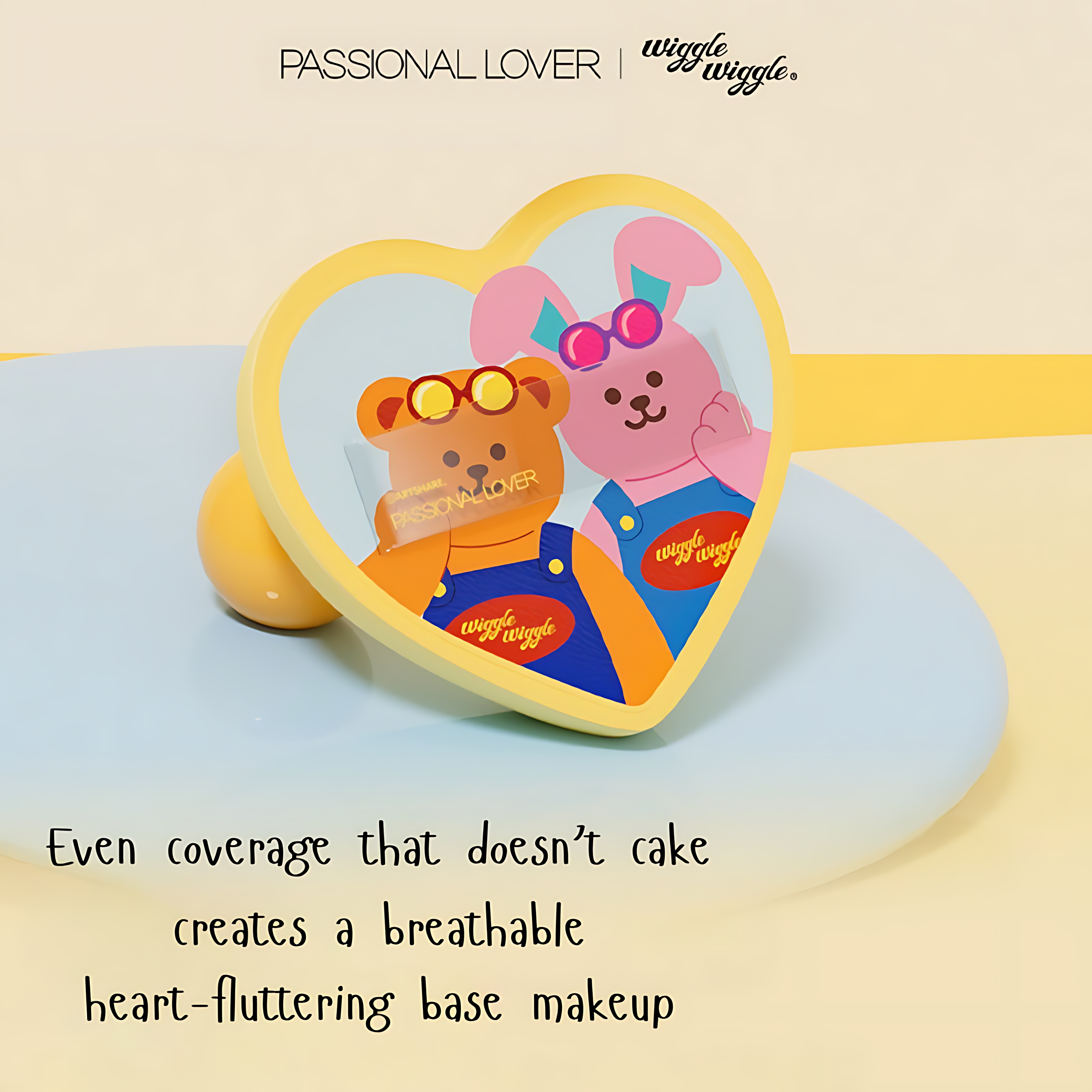 PASSIONAL LOVER Paradise Limited Heart-Shaped Puff 1pc 恋火乐园限定爱心粉扑