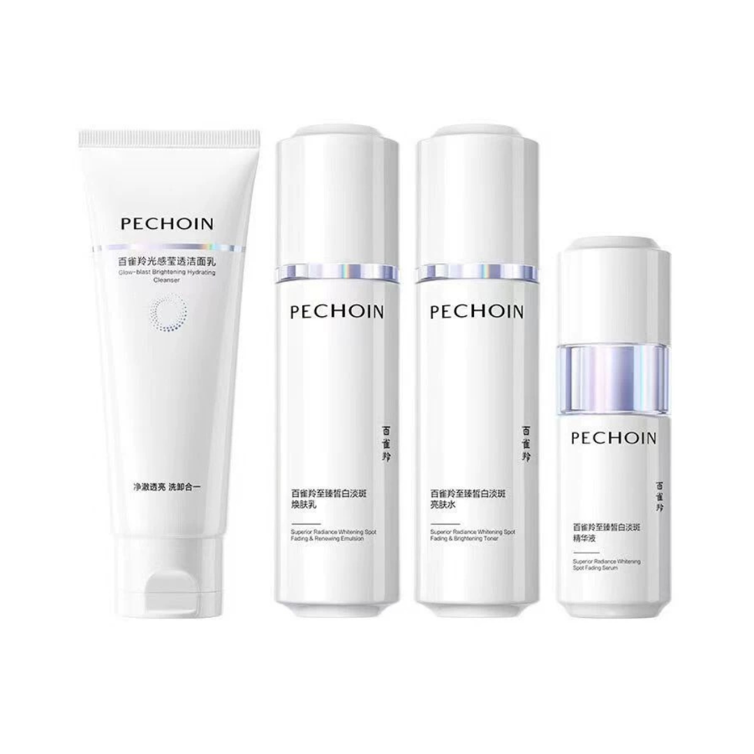PECHOIN White Moonlight Series Brightening Lotion & Emulsion Set 百雀羚白月 ...