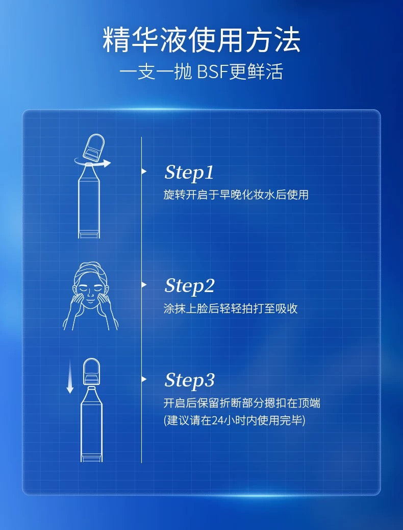 PROF.LING Sodium Hyaluronate Repair Single Use Essence 2.0 1.5ml*30pcs/box 凌博士透明质酸钠蓝铜修护次抛精华液2.0