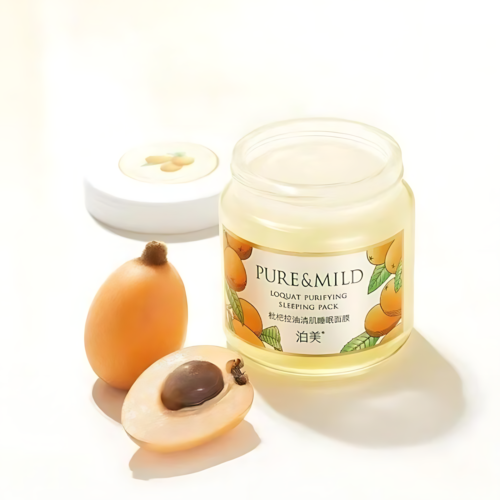 PURE&MILD Loquat Oil-Control Soothing Gel Mask 100g 泊美枇杷控油抛光冻膜