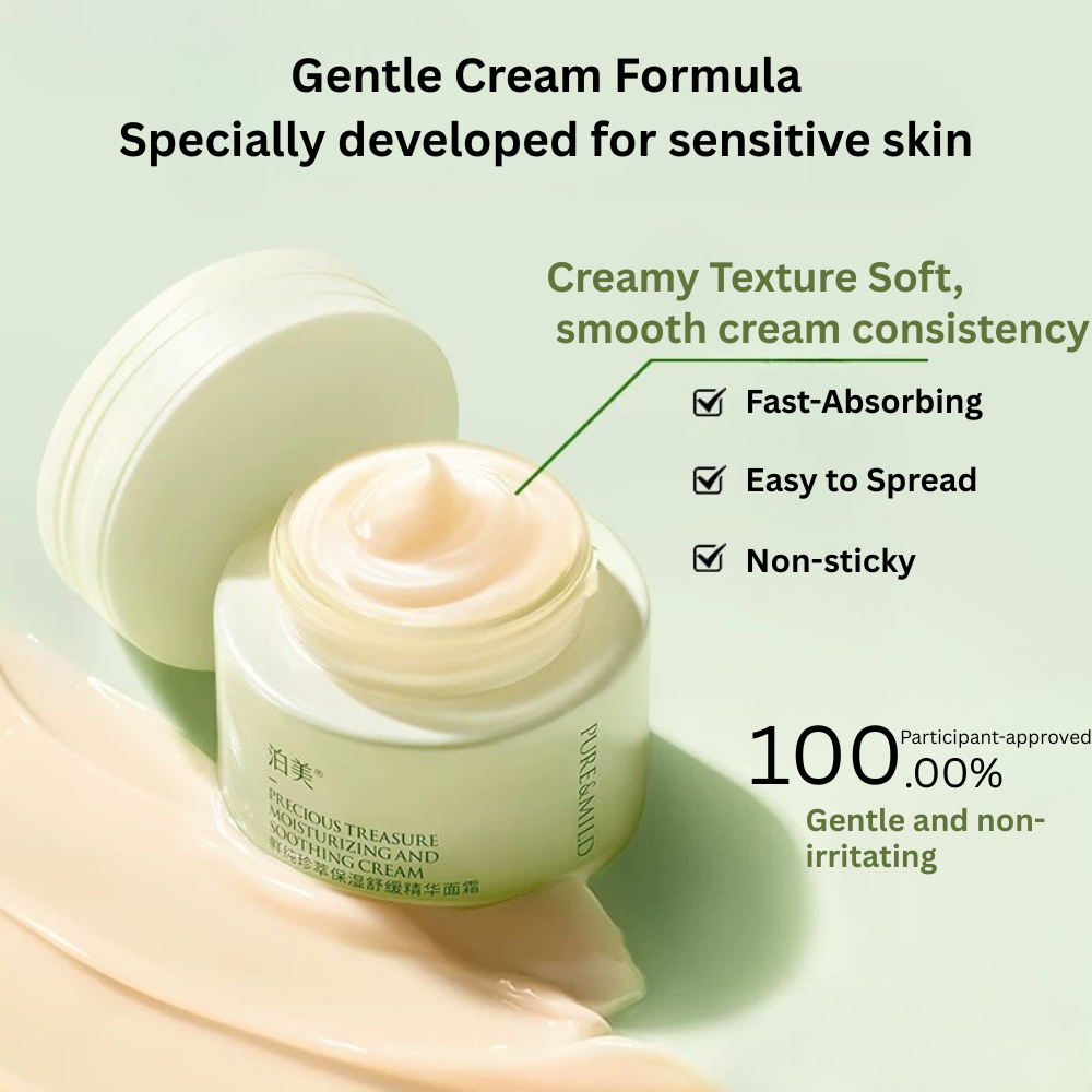 PURE&MILD Precious Treasure Moisturizing And Soothing Cream 50g 泊美鲜纯珍萃保湿舒缓精华面霜