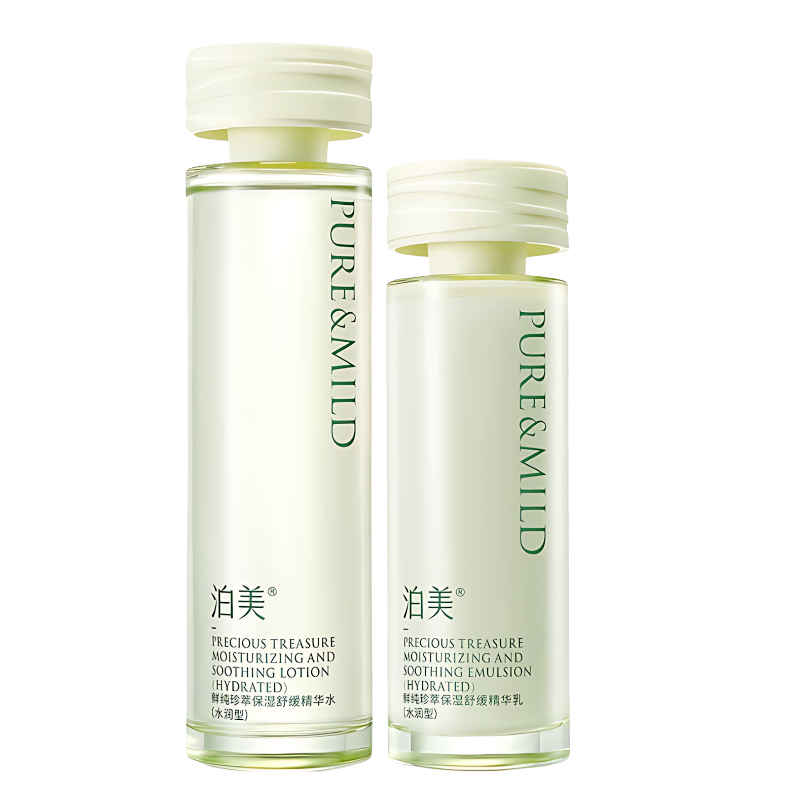 PURE&MILD Precious Treasure Moisturizing And Soothing Lotion Emulsion Cream Set 150ml/120g/50g 泊美鲜纯珍萃保湿舒缓水乳霜套装