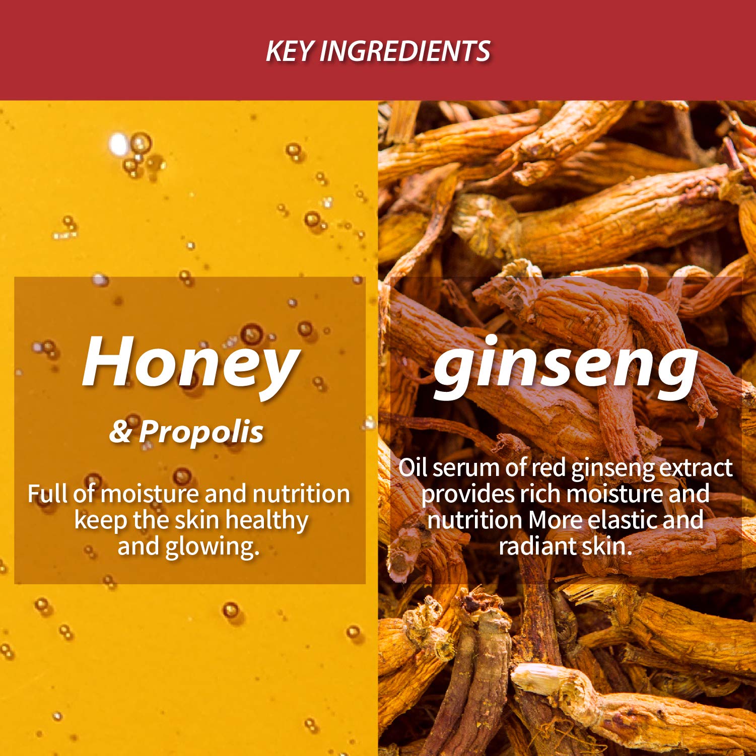 Papa Recipe Chunyu Red Ginseng Essential Oil Honey Mask 20g*10Pcs 春雨春雨红参精油蜂蜜面膜
