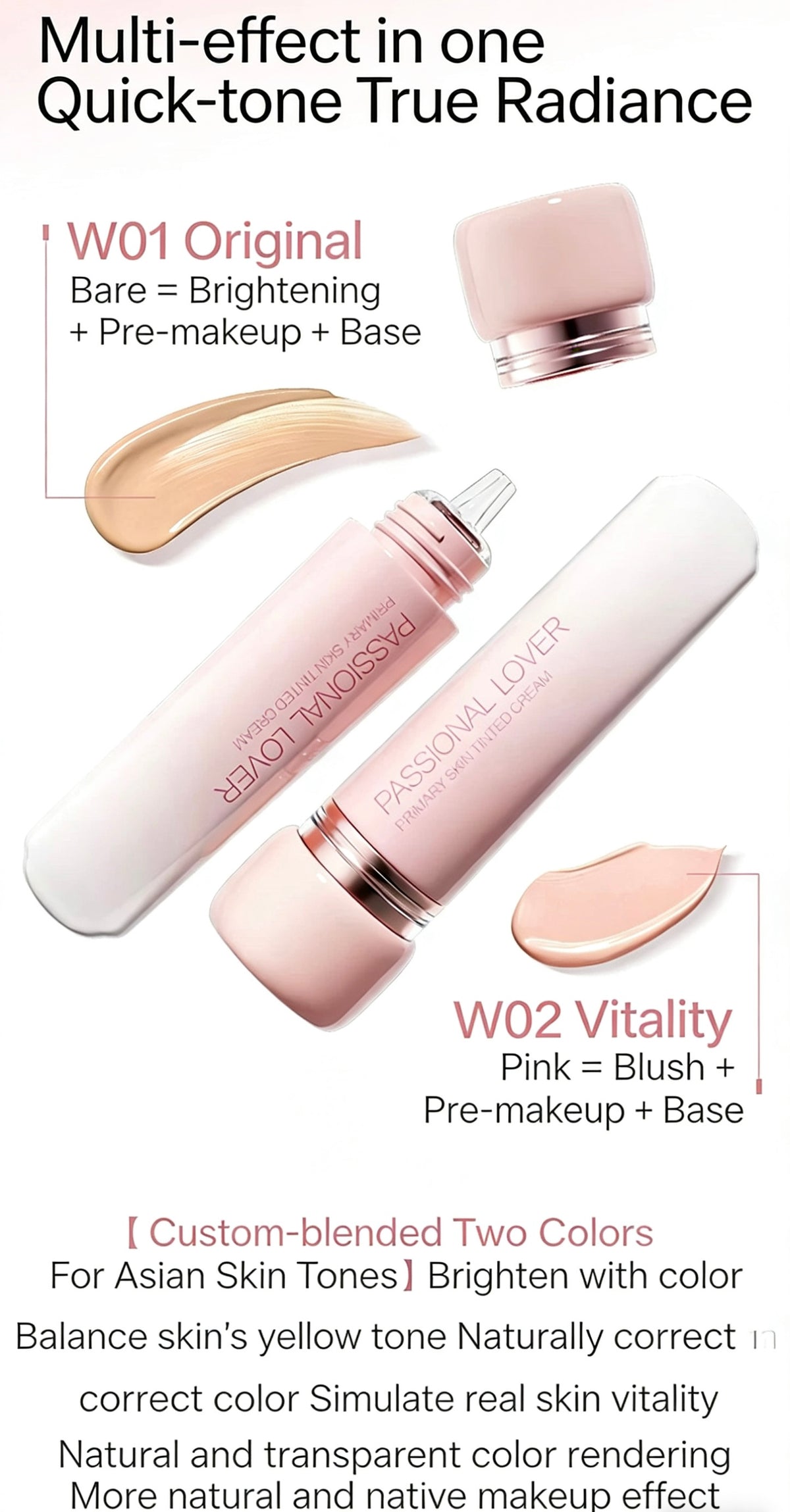 Passional Lover Natural Bare Skin Colored Cream 28g 恋火原生裸肌有色面霜 | CuteHart