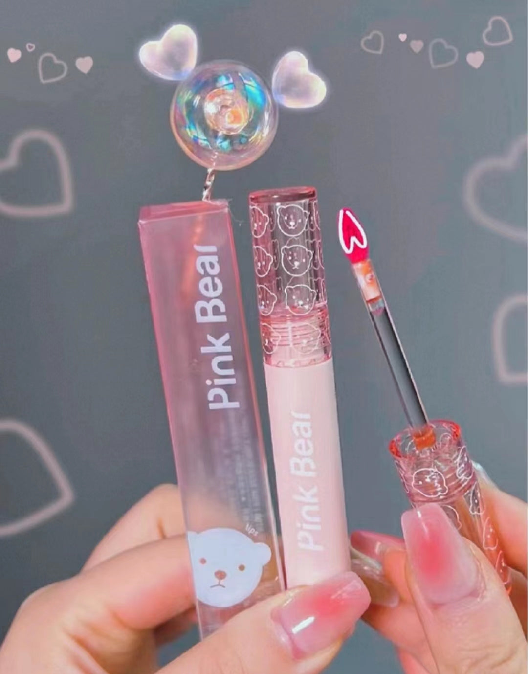 Pink Bear Bubble Mirror-like Hydrating Lip Glaze 皮可熊泡泡镜面水光唇釉 2.5g