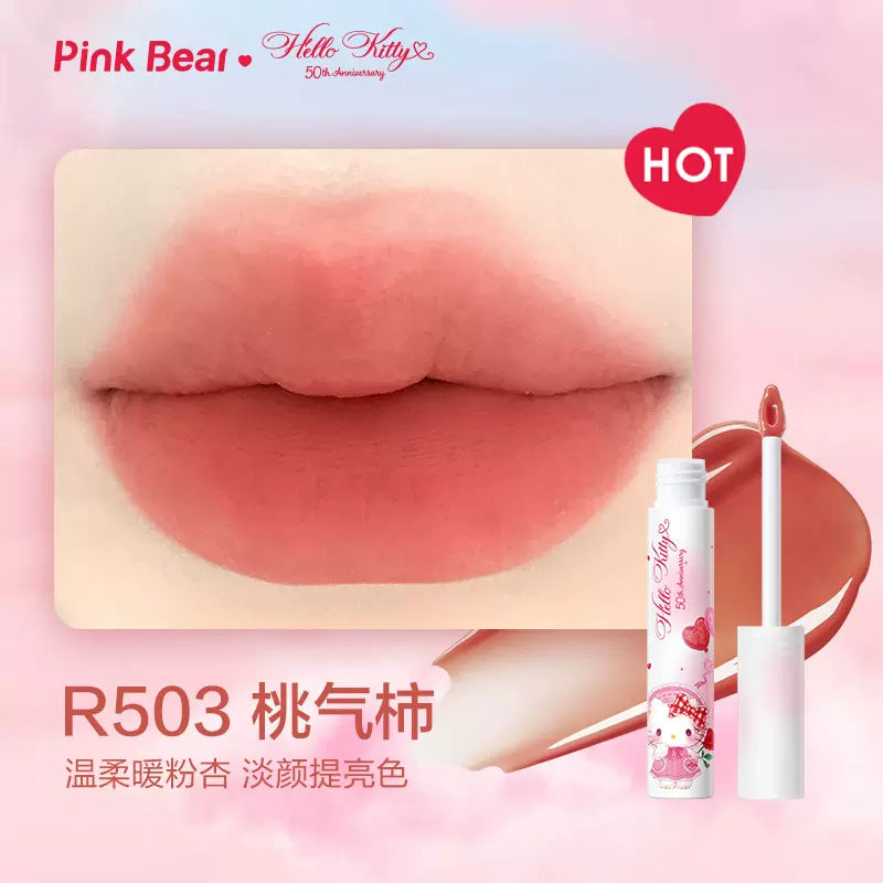 Pink Bear x Hello Kitty Water Mist Lip Gloss 2g 皮可熊HelloKitty联名水雾唇釉