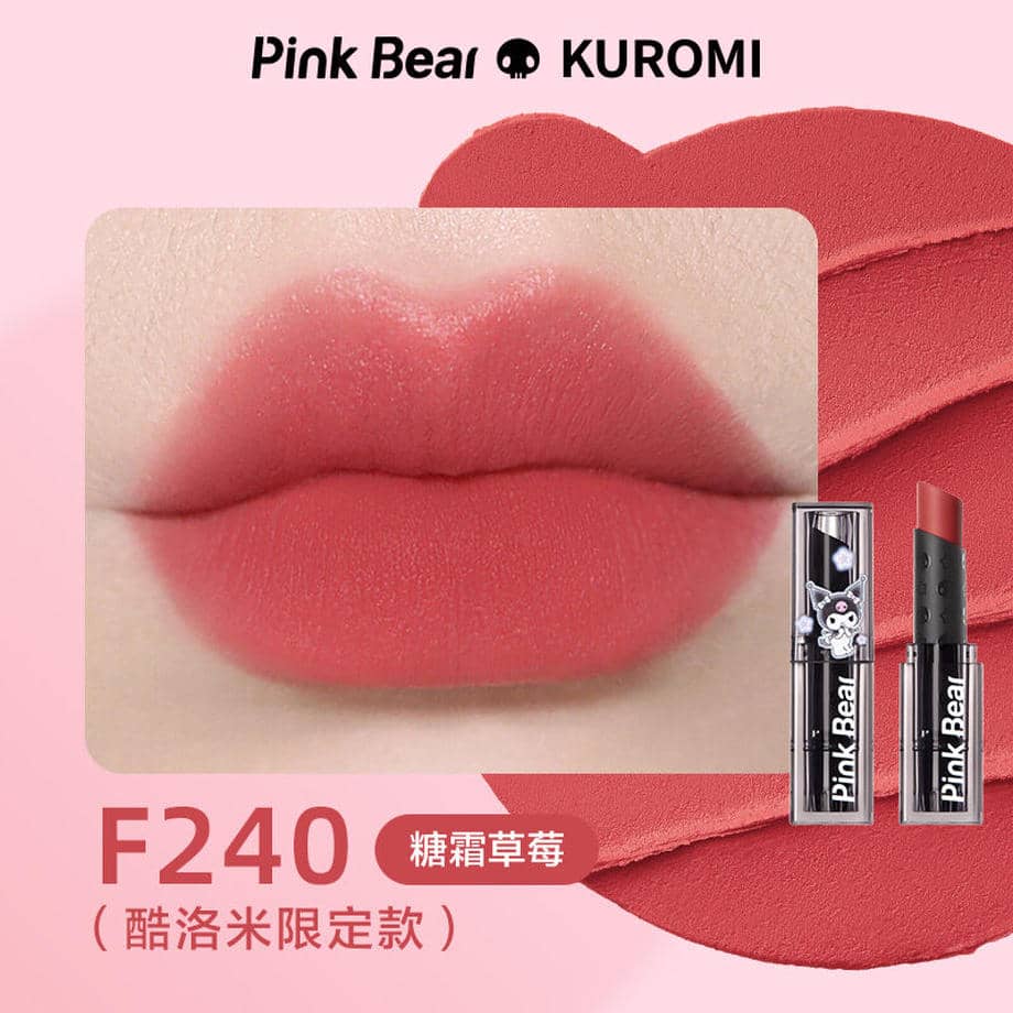 Pink Bear x Sanrio Kuromi Milk Fluff Matte Velvet Lipstick 3g 皮可熊三丽鸥联名库洛米奶绒口红