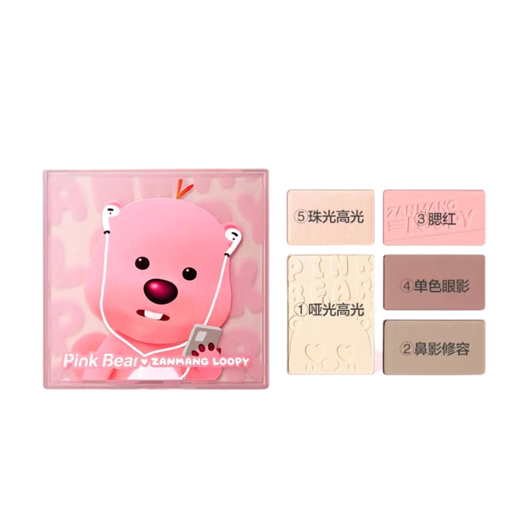 Pink Bear x ZANMANG LOOPY Face Palette 9.5g 皮可熊 x 赞萌露比限定款面部综合盘