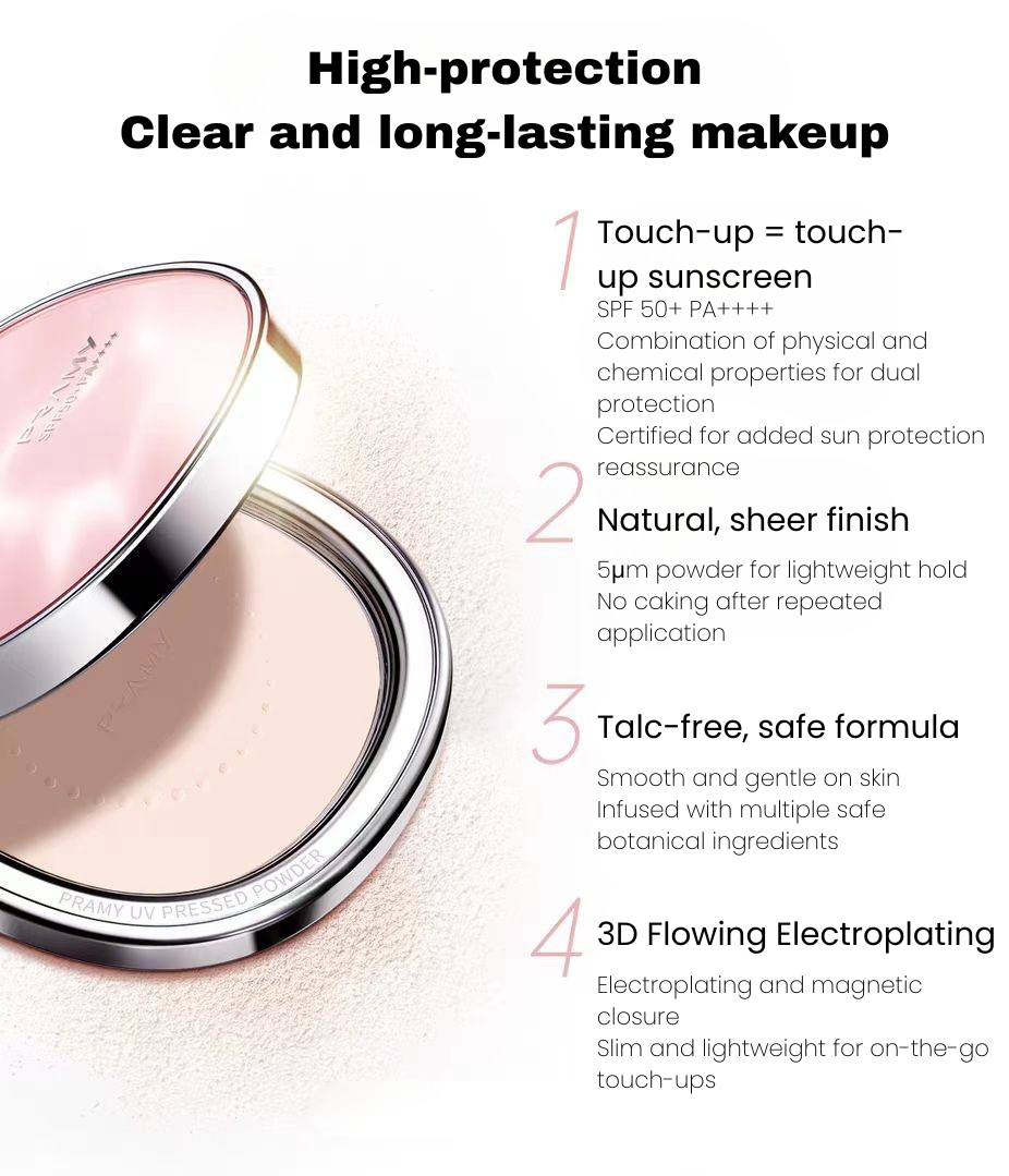 Pramy Clear Sunscreen Pressed Powder SPF50+/PA++++ 7g 柏瑞美清透防晒蜜粉饼