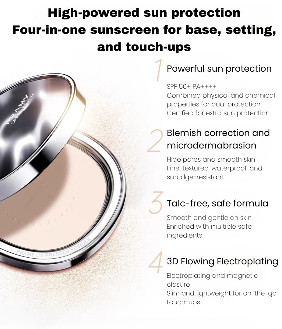 Pramy Flawless Sunscreen Pressed Powder SPF50+/PA++++ 7g 柏瑞美无暇防晒蜜粉饼