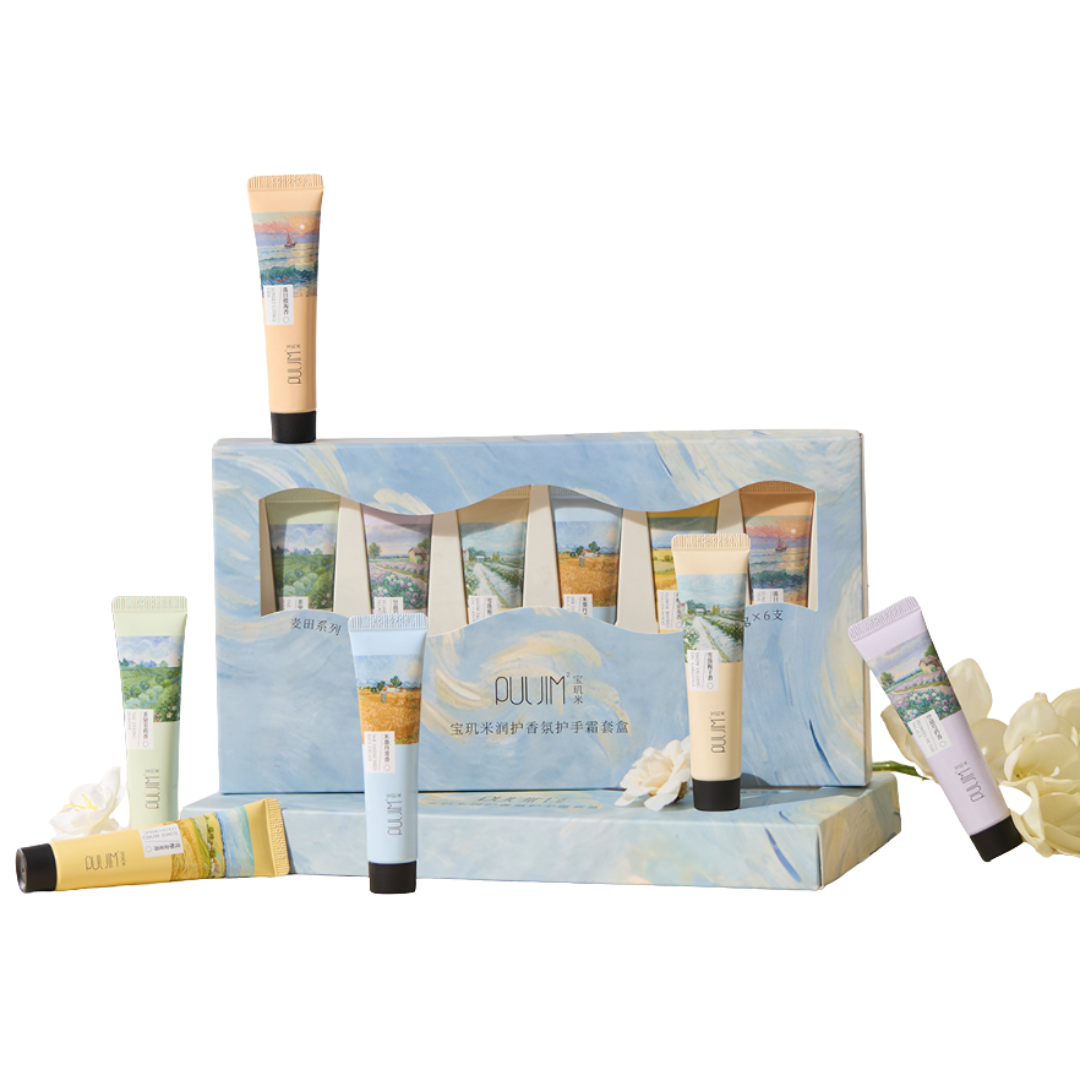 Puljim Moisturizing Perfumed Hand Cream Set - Wheat Field Series 15g×6pcs 宝玑米润护香氛护手霜套盒麦田系列