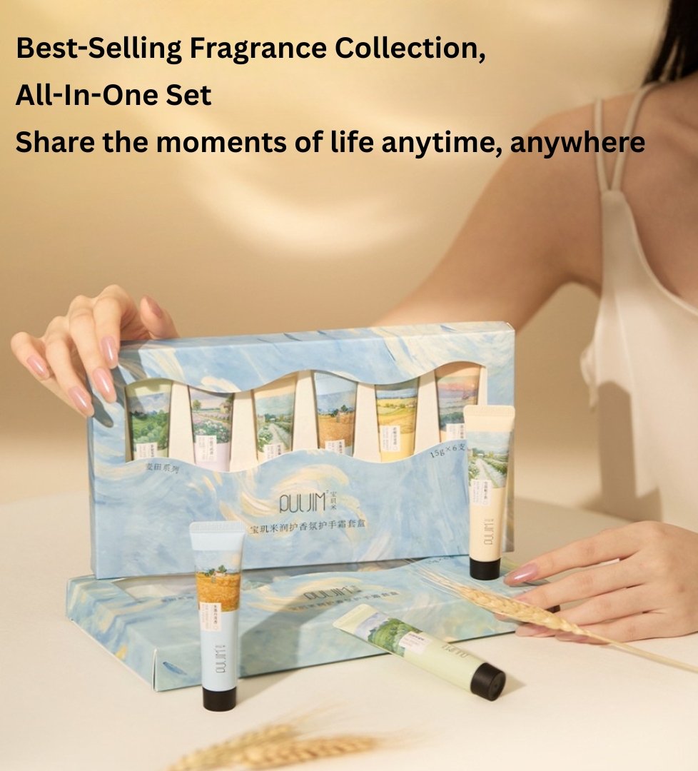 Puljim Moisturizing Perfumed Hand Cream Set - Wheat Field Series 15g×6pcs 宝玑米润护香氛护手霜套盒麦田系列