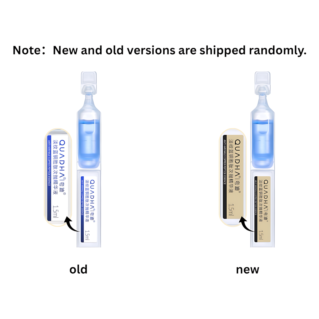QUADHA Anti-Wrinkle Copper Peptide Essence 3.0 1.5ml*30pcs 夸迪淡纹蓝铜胜肽次抛精华液3.0