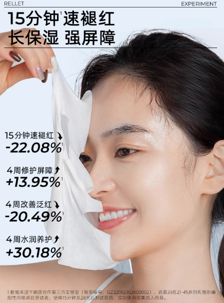 Rellet Hyaluronic Acid Extract Microemulsion Facial Mask 28g*5pcs 颐莲玻尿酸精萃微乳面膜