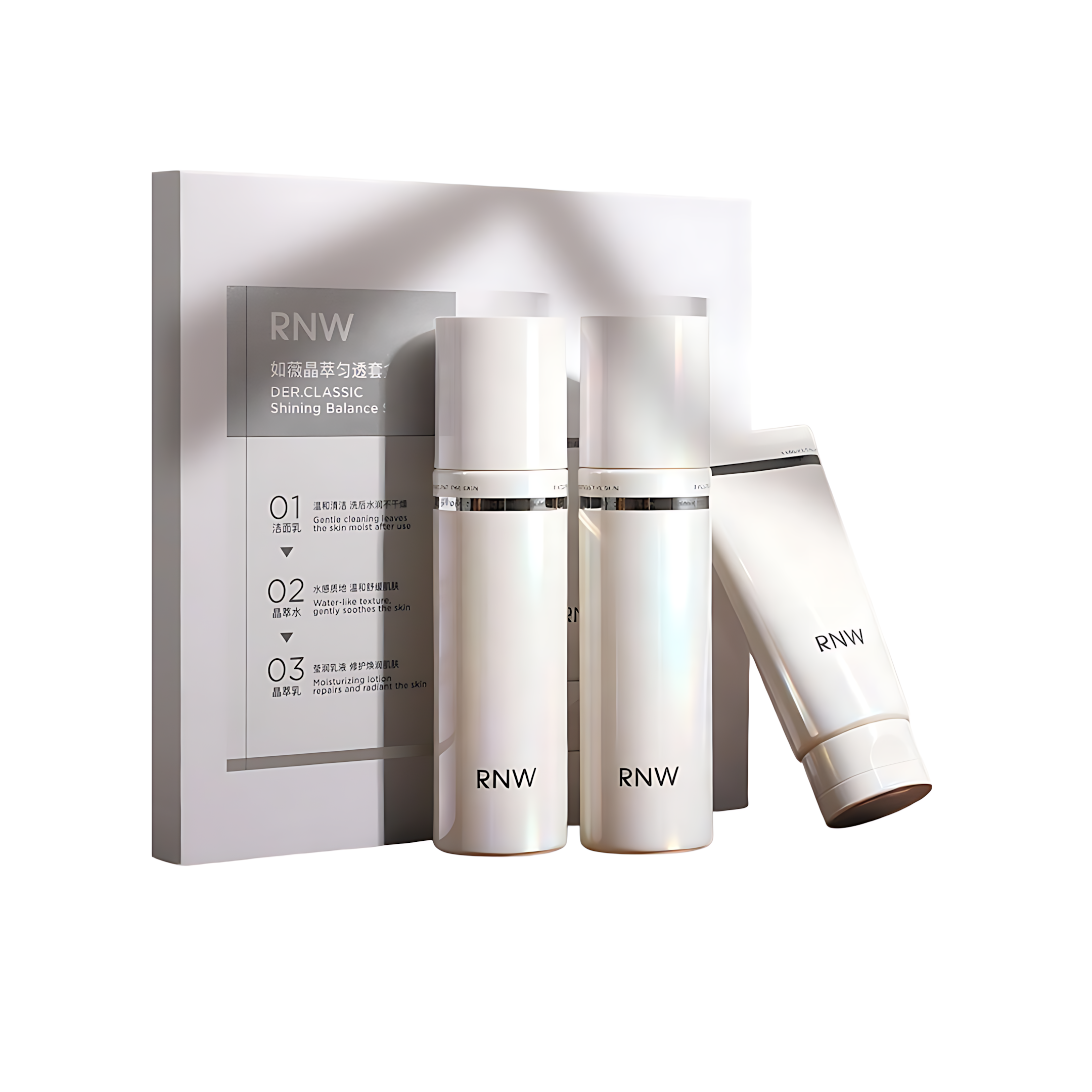 RNW Crystal Clear Cleanser Essence Toner Lotion Cosmetic Set 如薇晶萃匀透美白精华水乳套盒