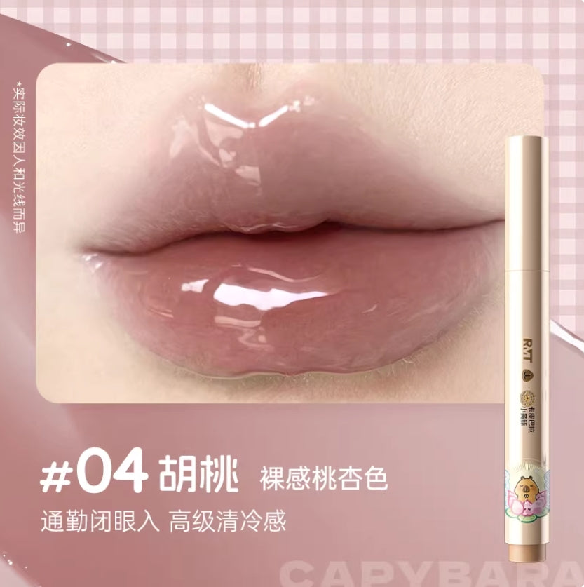 Tiktok/Douyin Hot ROMANTIC BEAUTY × Capybara Color-Long Lasting Lip Jelly 2g【Tiktok抖音爆款】罗小曼×卡皮巴拉小黄豚联名款持色唇冻