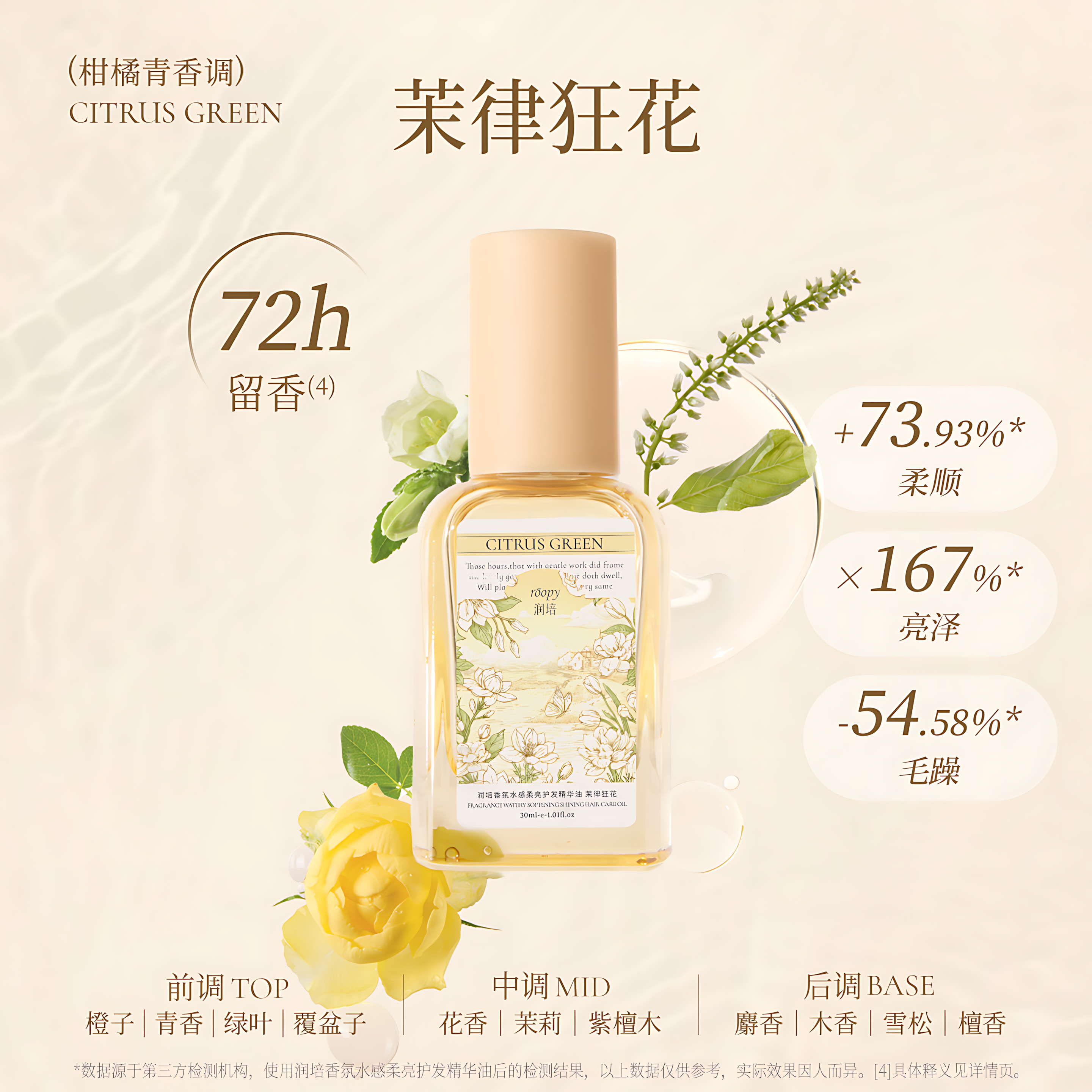 ROOPY Fragrance Watery Softening Shining Hair Care Oil 30ml 润培香氛水感柔亮护发精华油